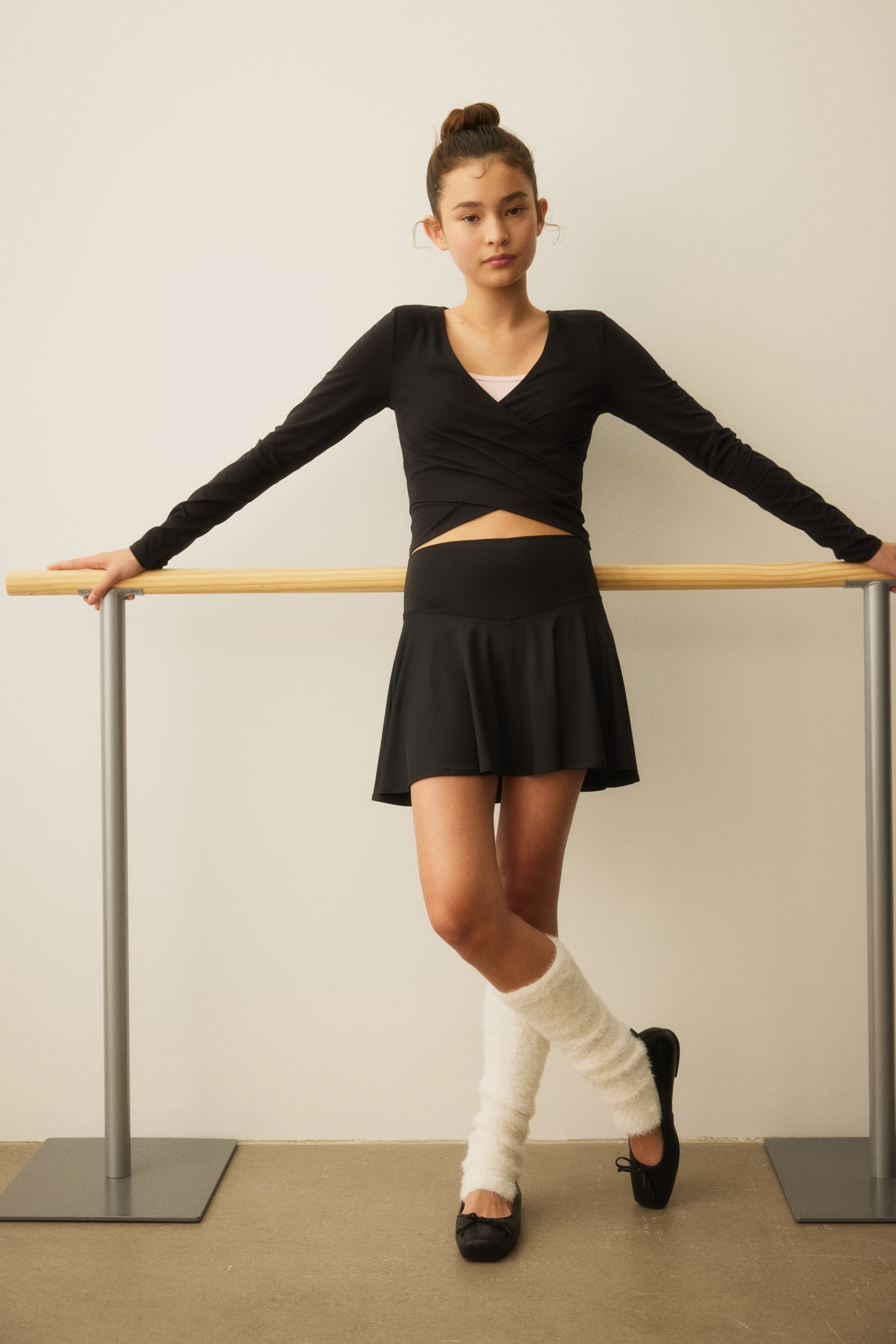 Tennisrock mit DryMove™ - Schwarz/Hellrosa