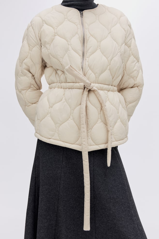 Quilted Jacket - Light beige - 3