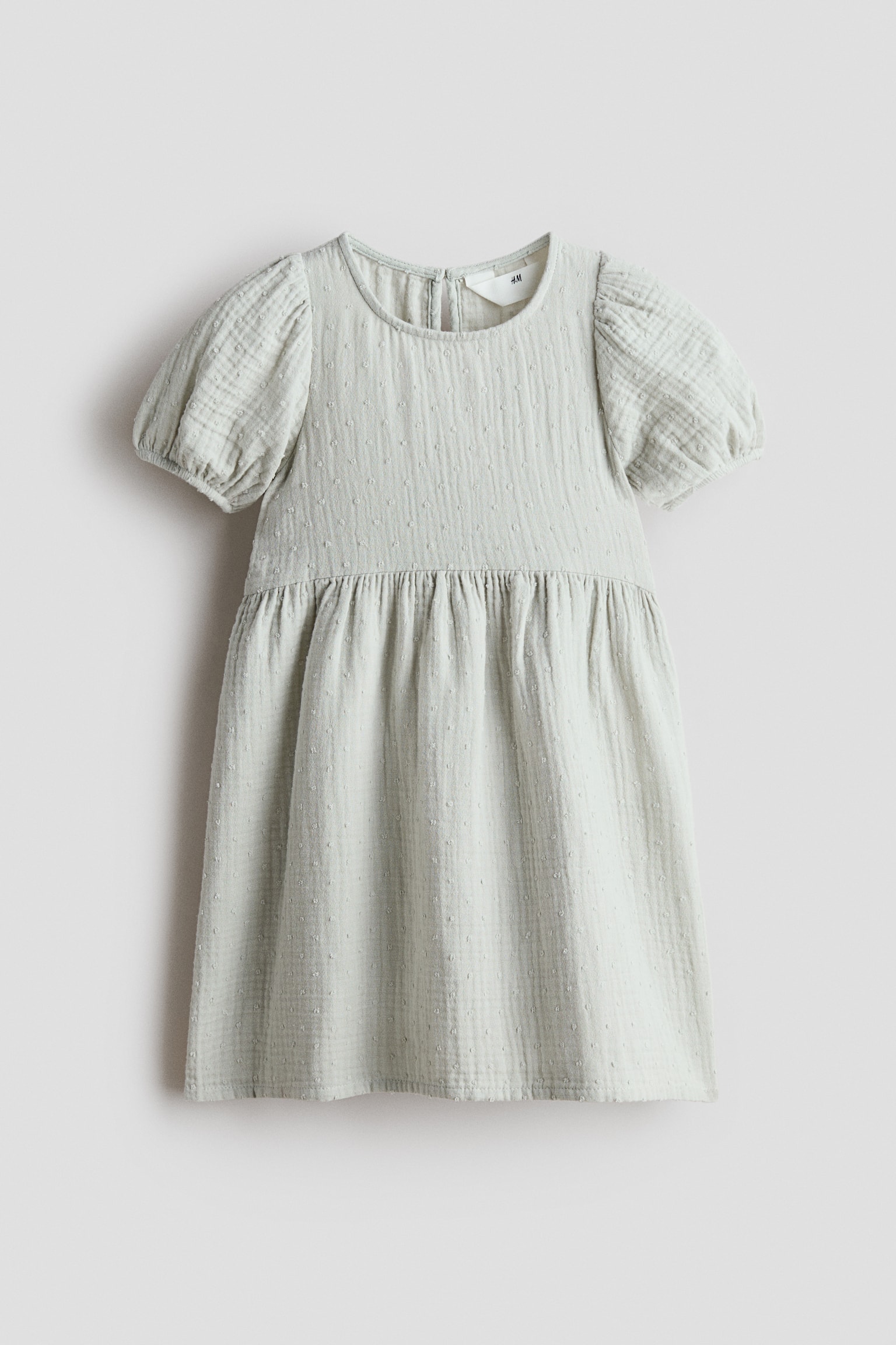 Vestido en muselina de algodón - Verde tenue claro/Rosa claro/Floreado