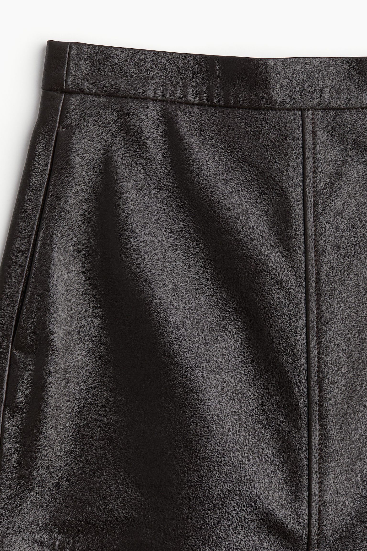 Leather pencil skirt - Dark brown/Black - 7