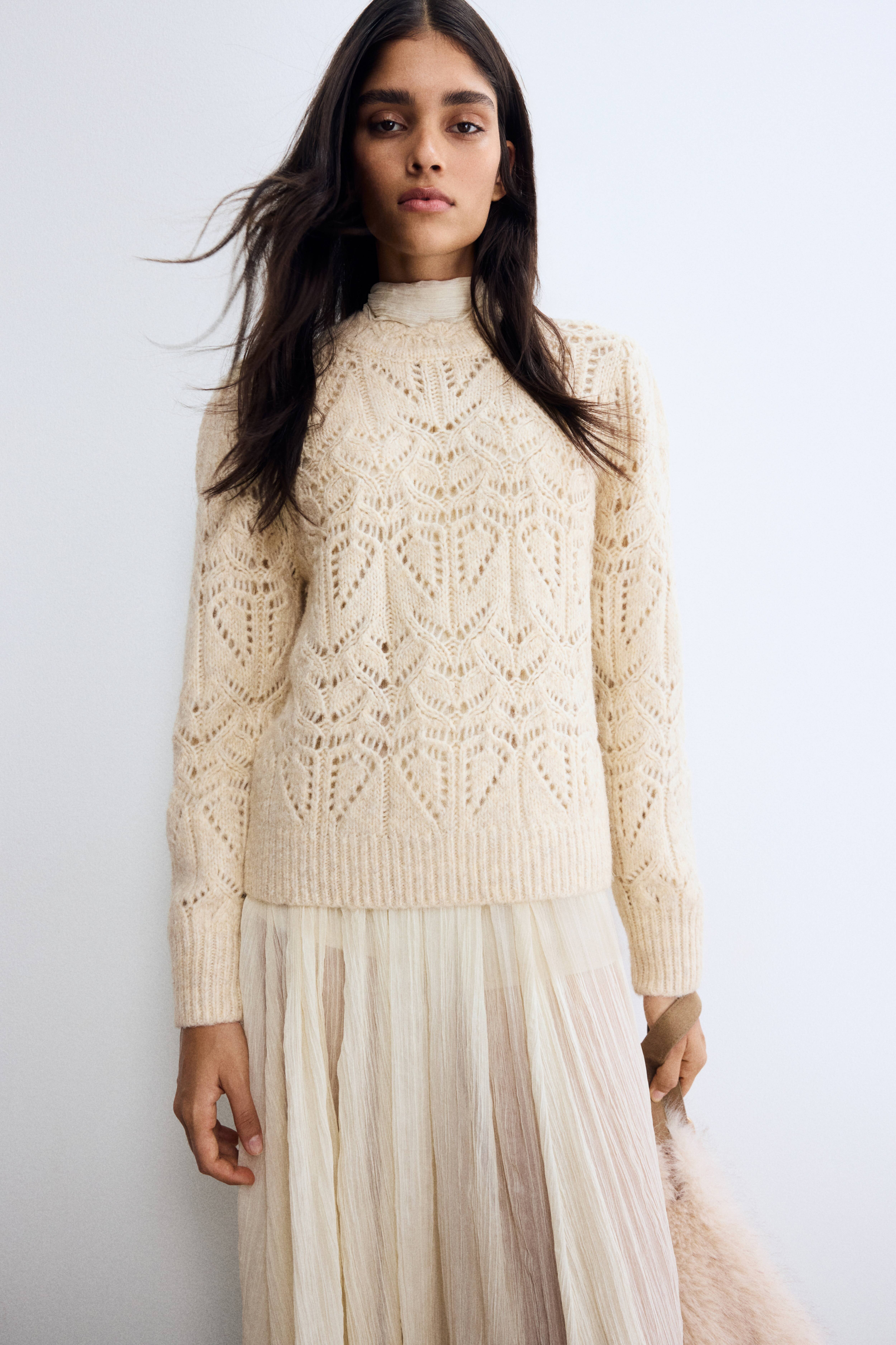 Pointelle-Knit Sweater