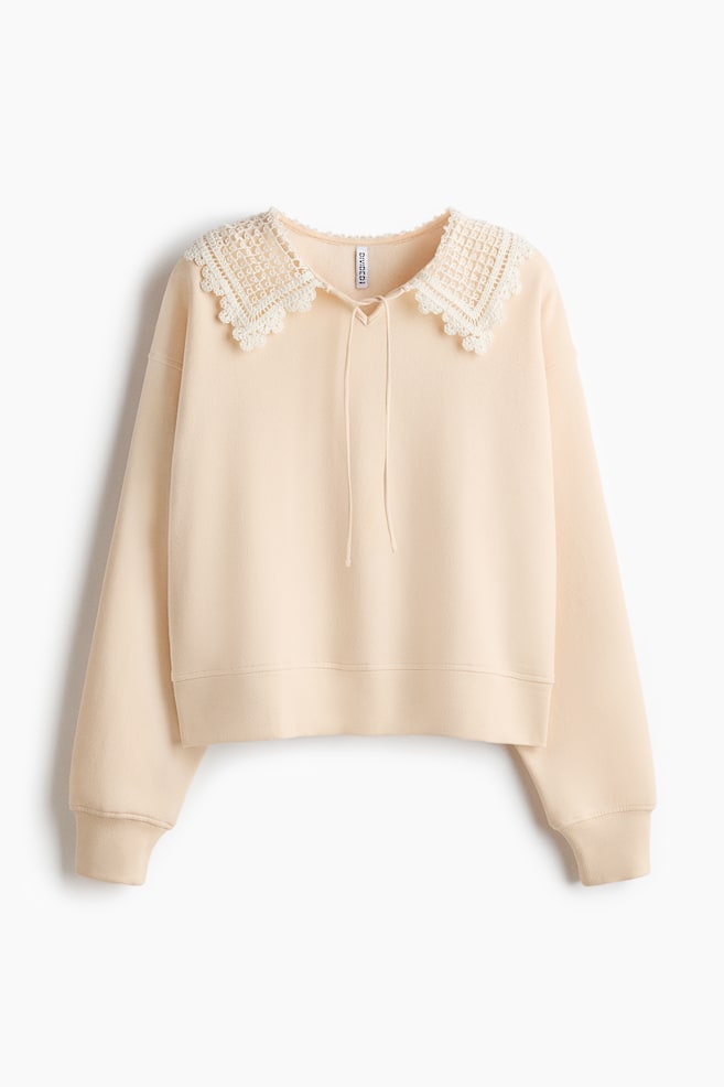 Sweatshirt mit Kragen - Hellbeige/Beige - 1