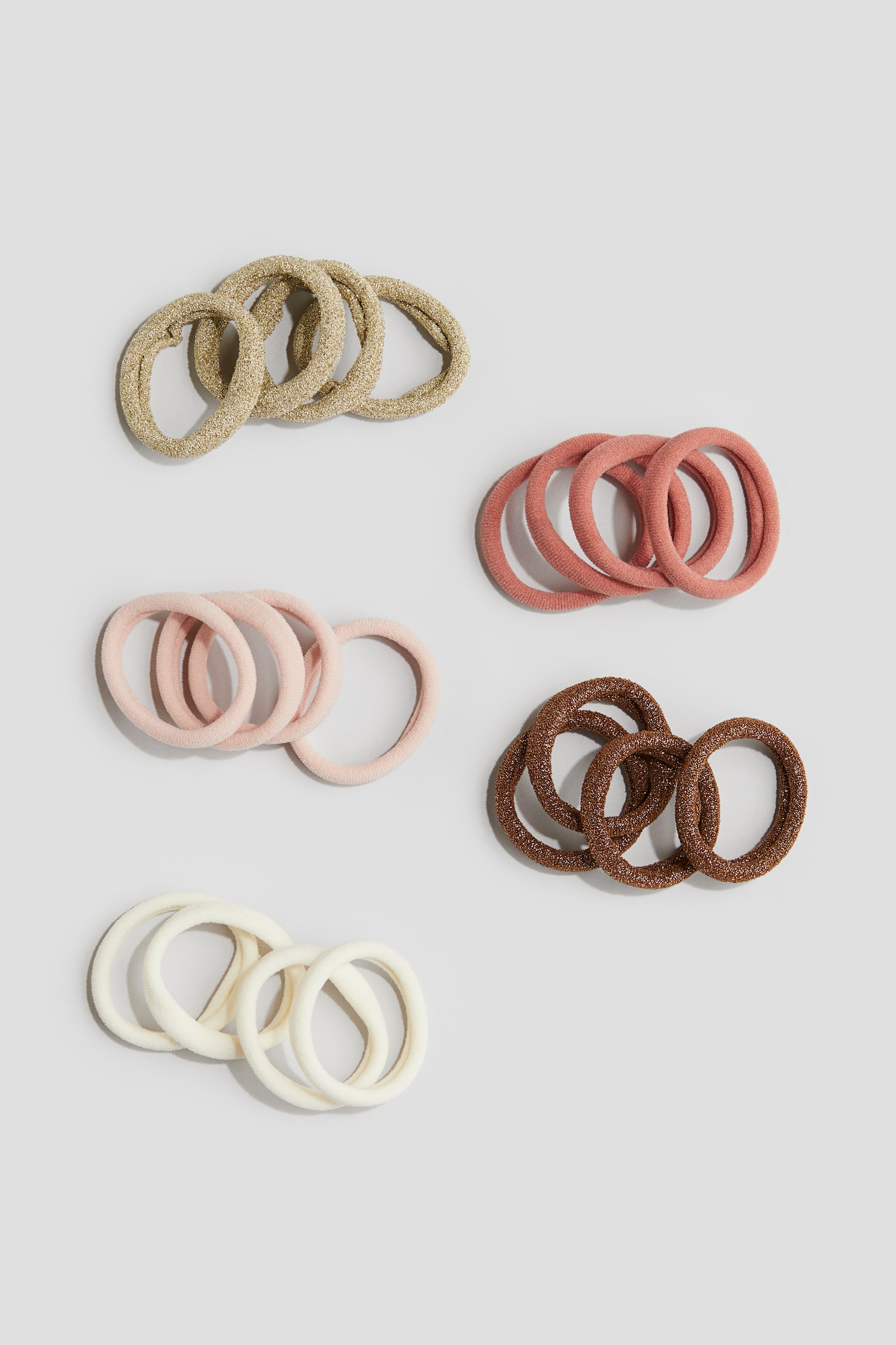 20-pack hair elastics - Powder pink/Gold-coloured/Pink/Multi-coloured/Pink/Gold-coloured - 1