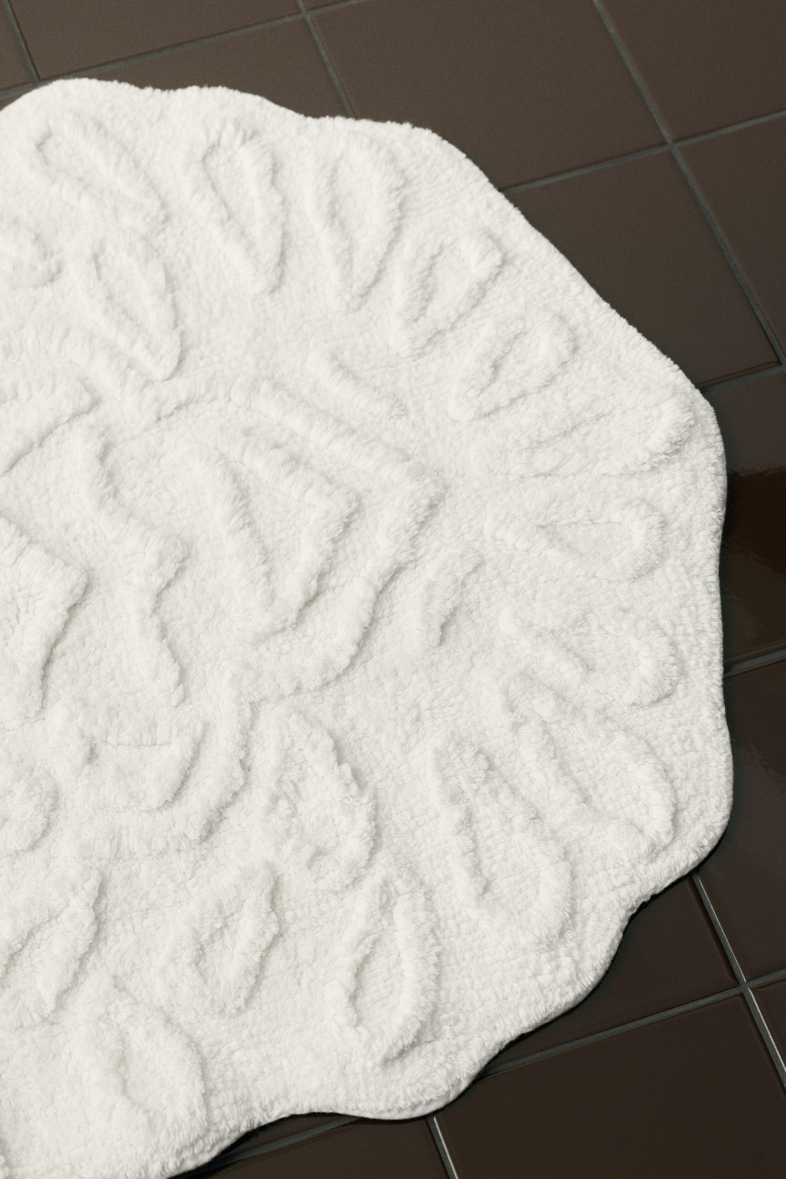 Tufted cotton bath mat - White/Beige - 1
