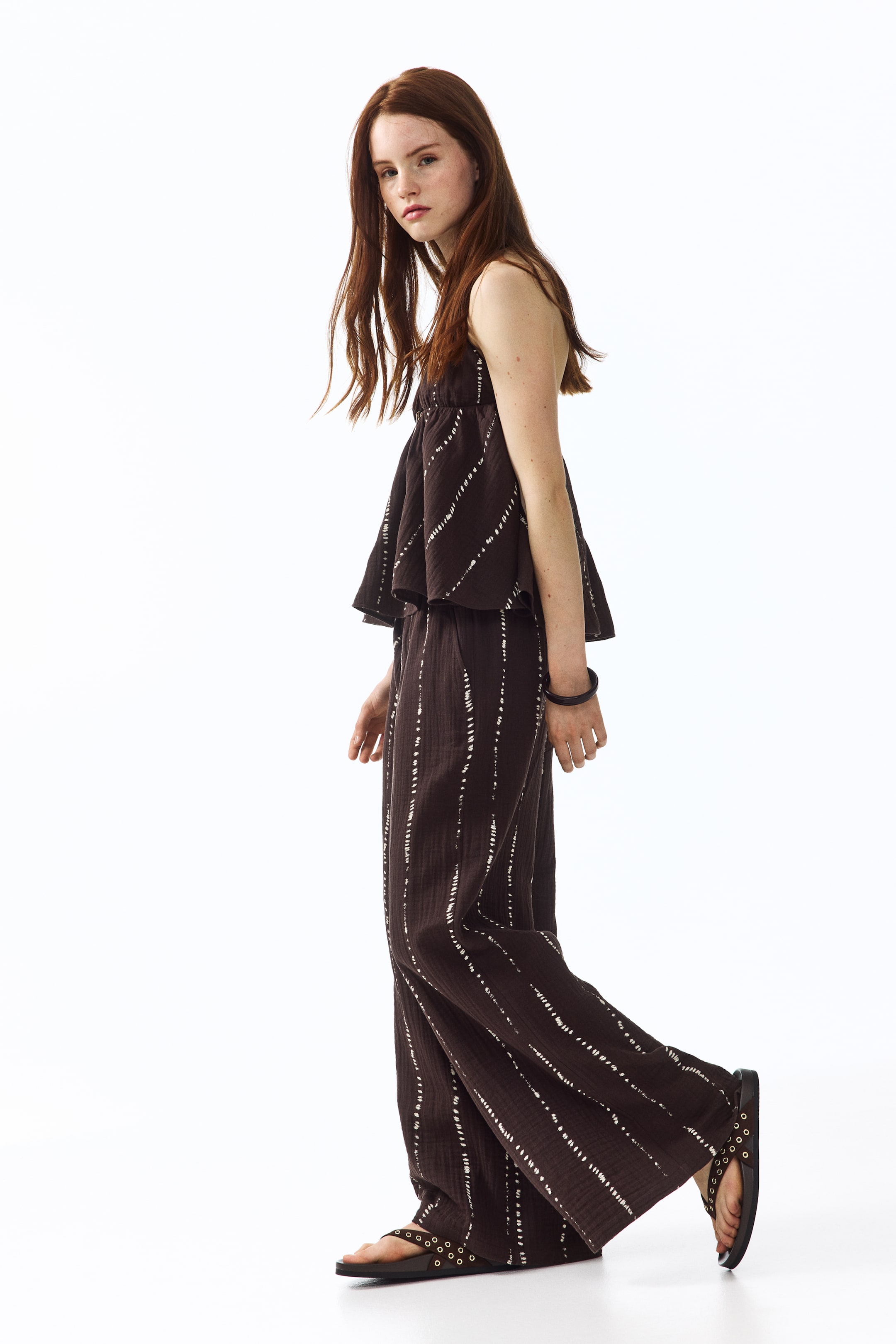 Женские брюки H&M Straight-Leg Muslin Pants — фото 4