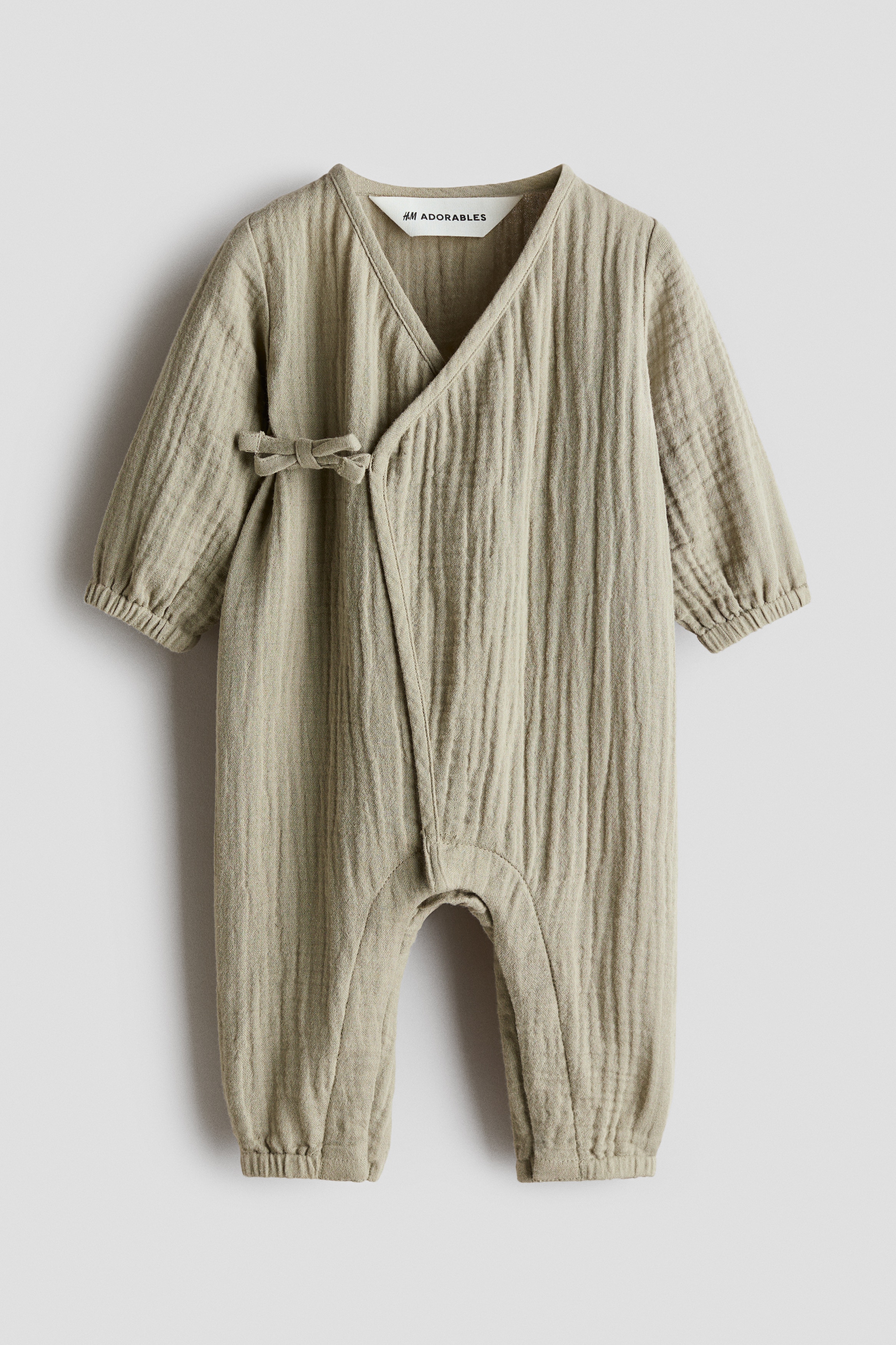 H & M - Cotton muslin romper suit - Grün - Kinder