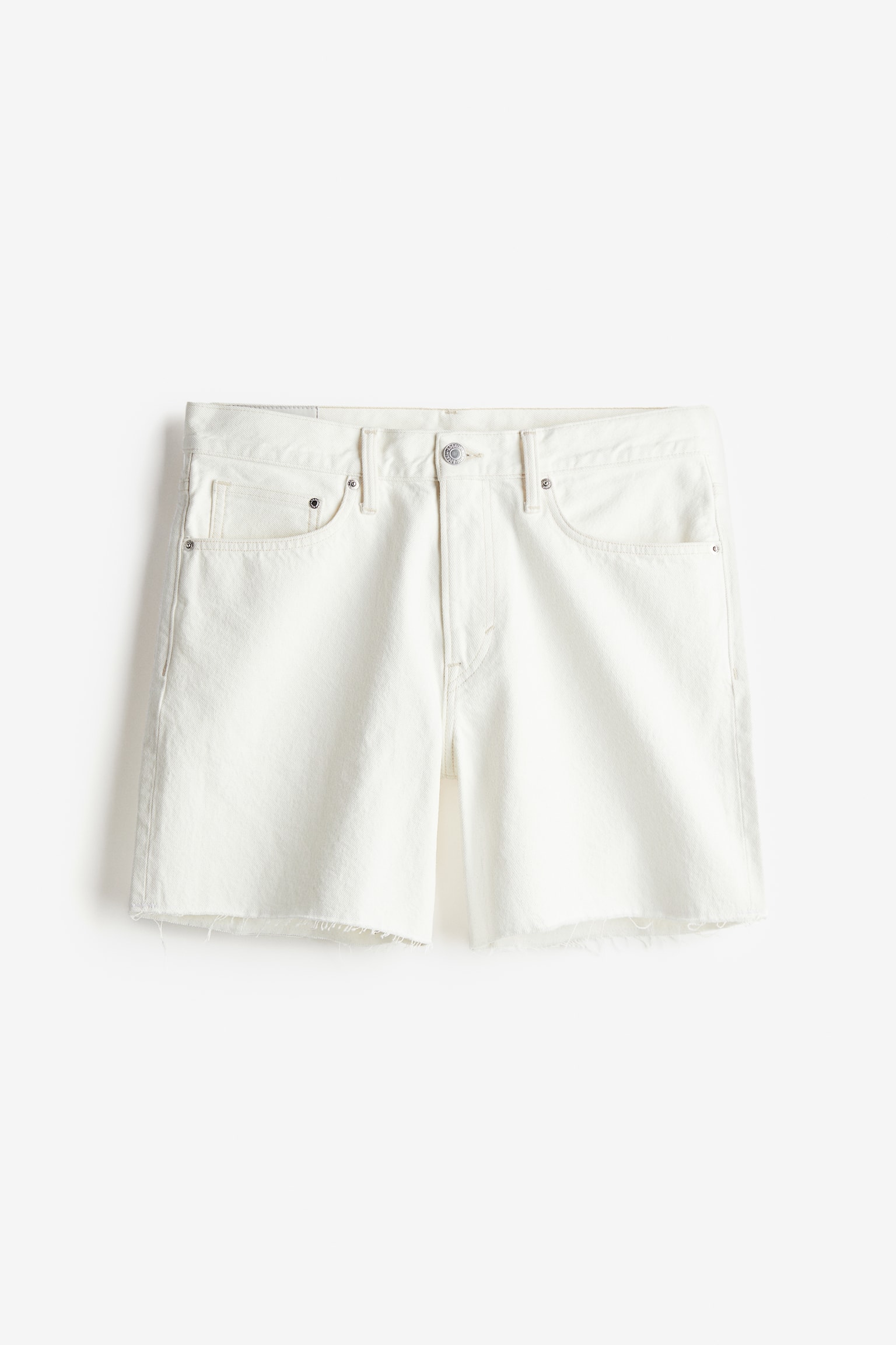 Regular Denim shorts - White/Light denim blue - 2