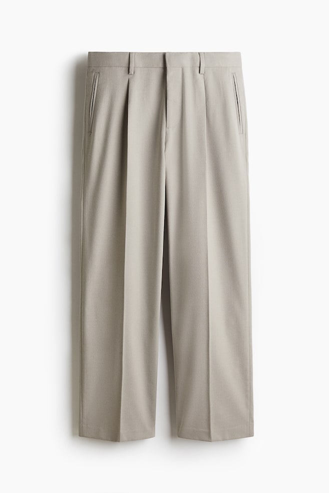 Loose Fit Suit Pants - Beige - 1