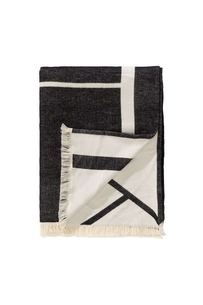 Plaid En Coton Luan - Noir & Blanc/Crème/beige - 1
