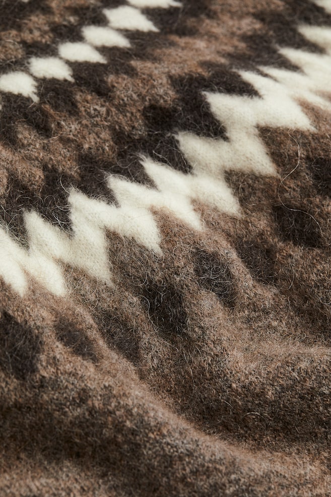 Mohair-blend jacquard-knit jumper - Brown/Patterned/Dark grey/Patterned - 7