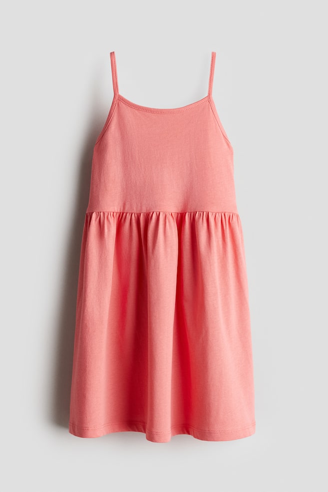 Cotton jersey dress - Pink/Light pink/Hearts/Peach pink/White striped - 1