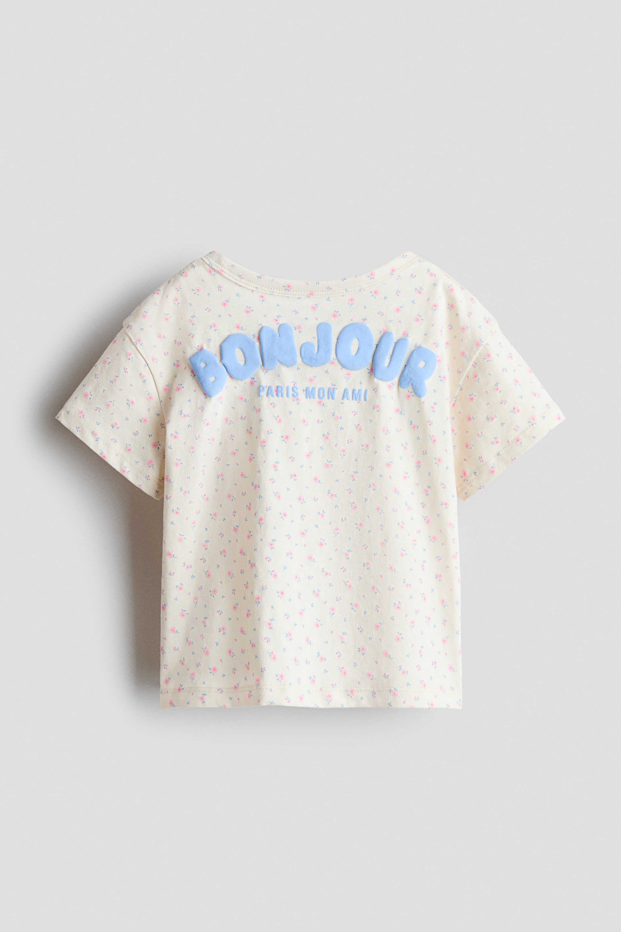 View larger image: Motif-detail T-shirt - Light beige/Bonjour - Kids | H&M IN 2