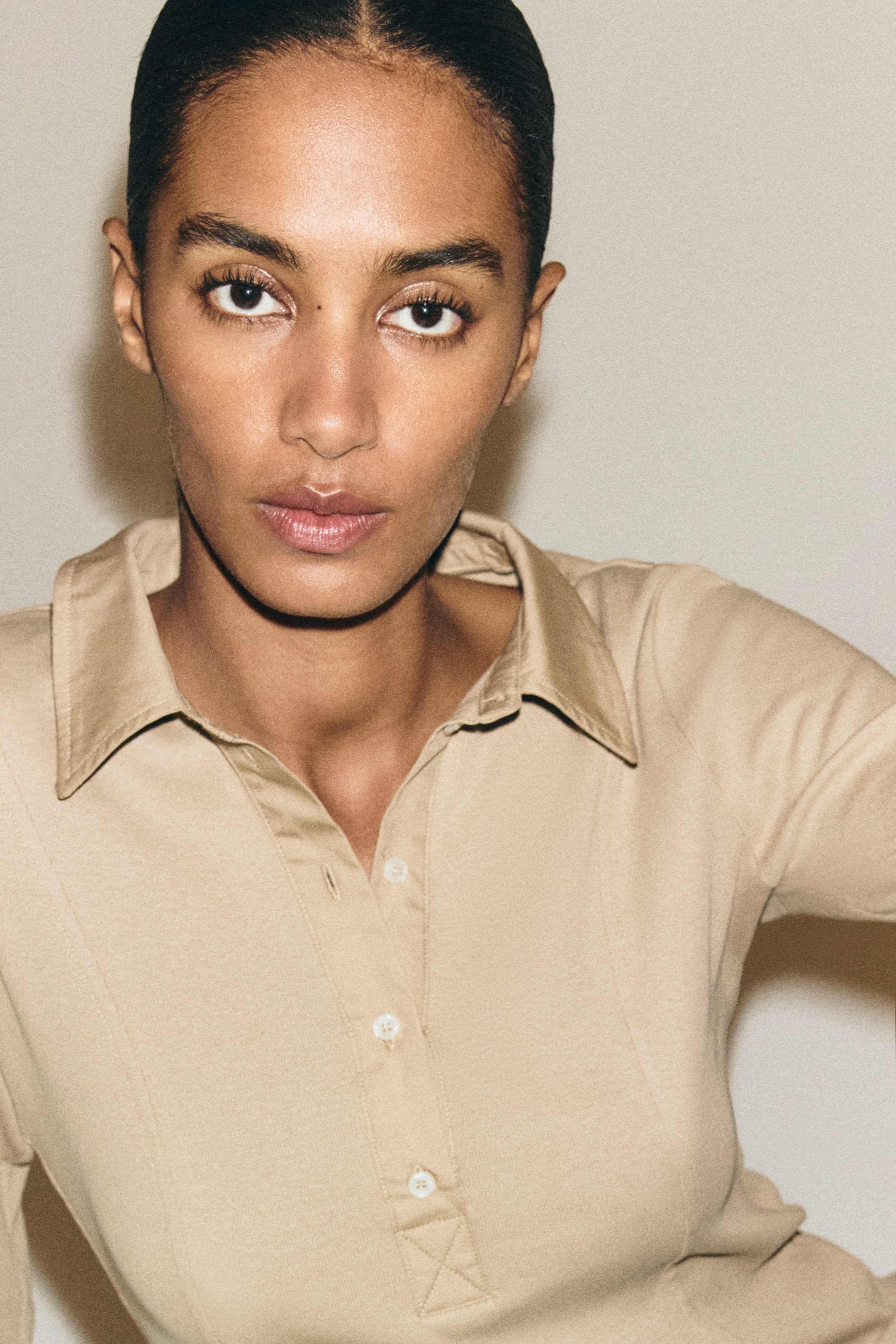 View larger image: Fitted Polo Shirt - Beige - Ladies | H&M PH 2