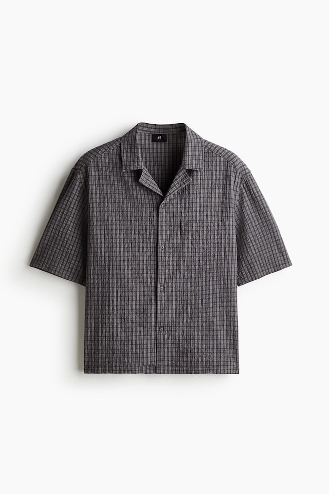 Camisa resort de sirsaca Loose Fit - Gris oscuro/Beige/Cuadros - 1