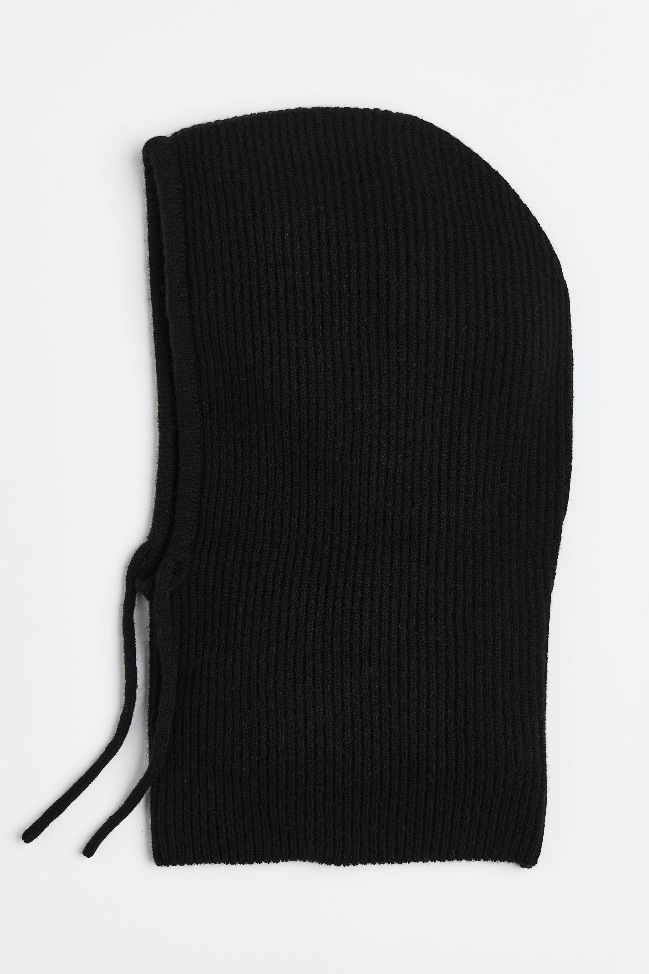 Cashmereblend ribknit balaclava Black Ladies H&M GB