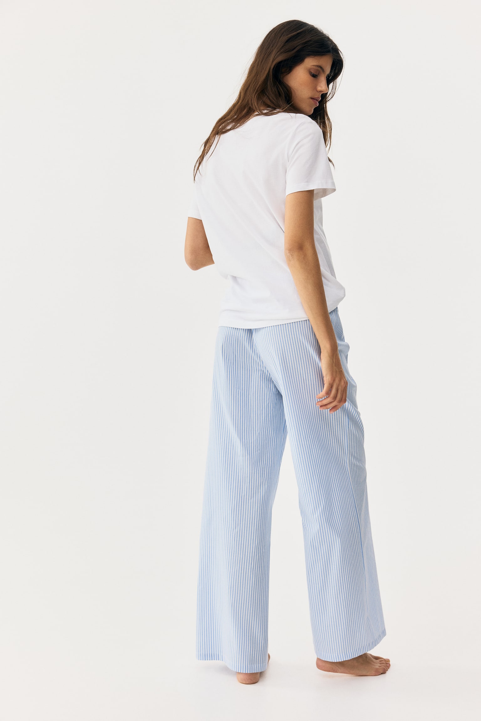 MAMA Cotton pyjama bottoms - Light blue/Striped/Pink/Hearts - 5