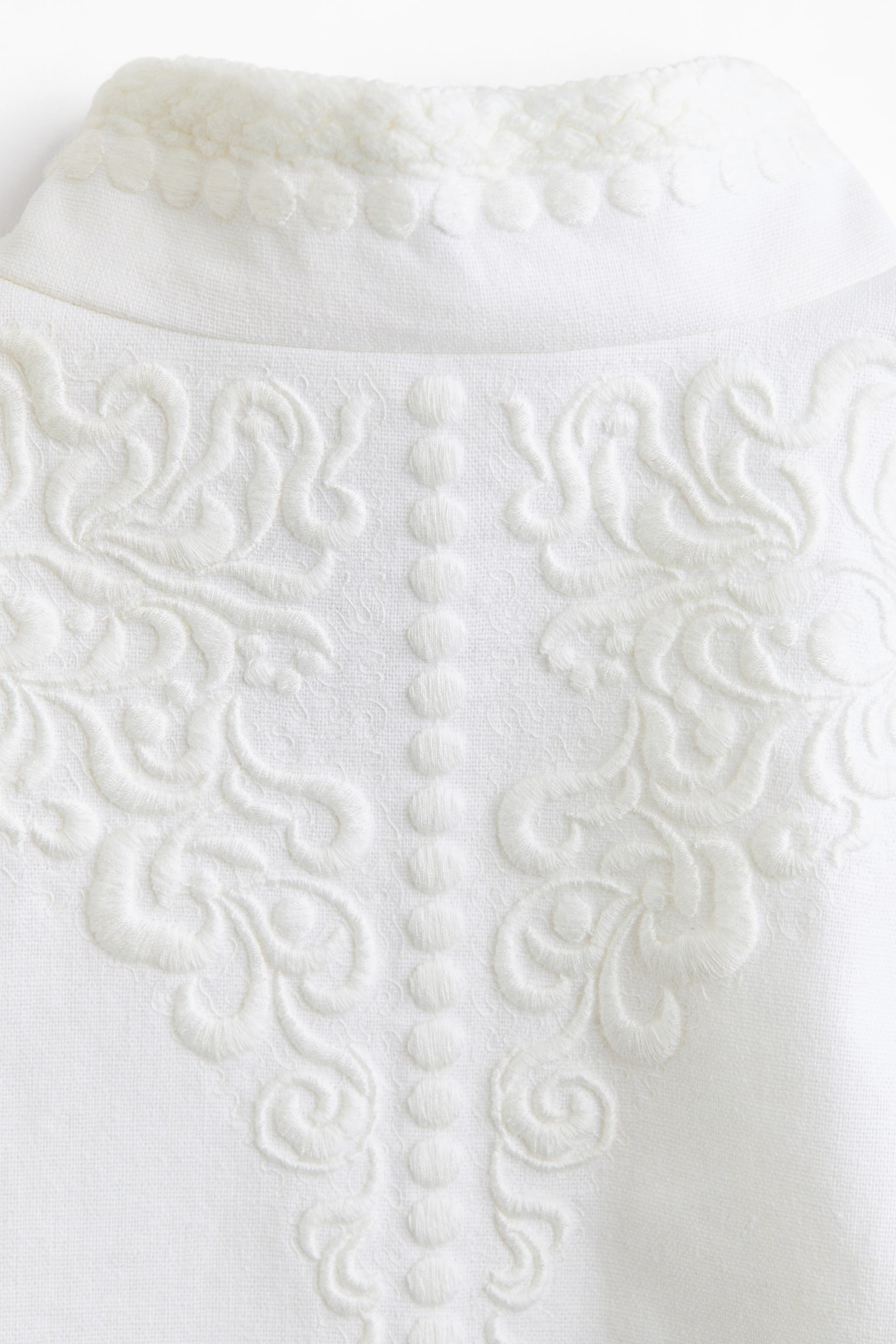 Linen-blend bolero blazer - White - 3