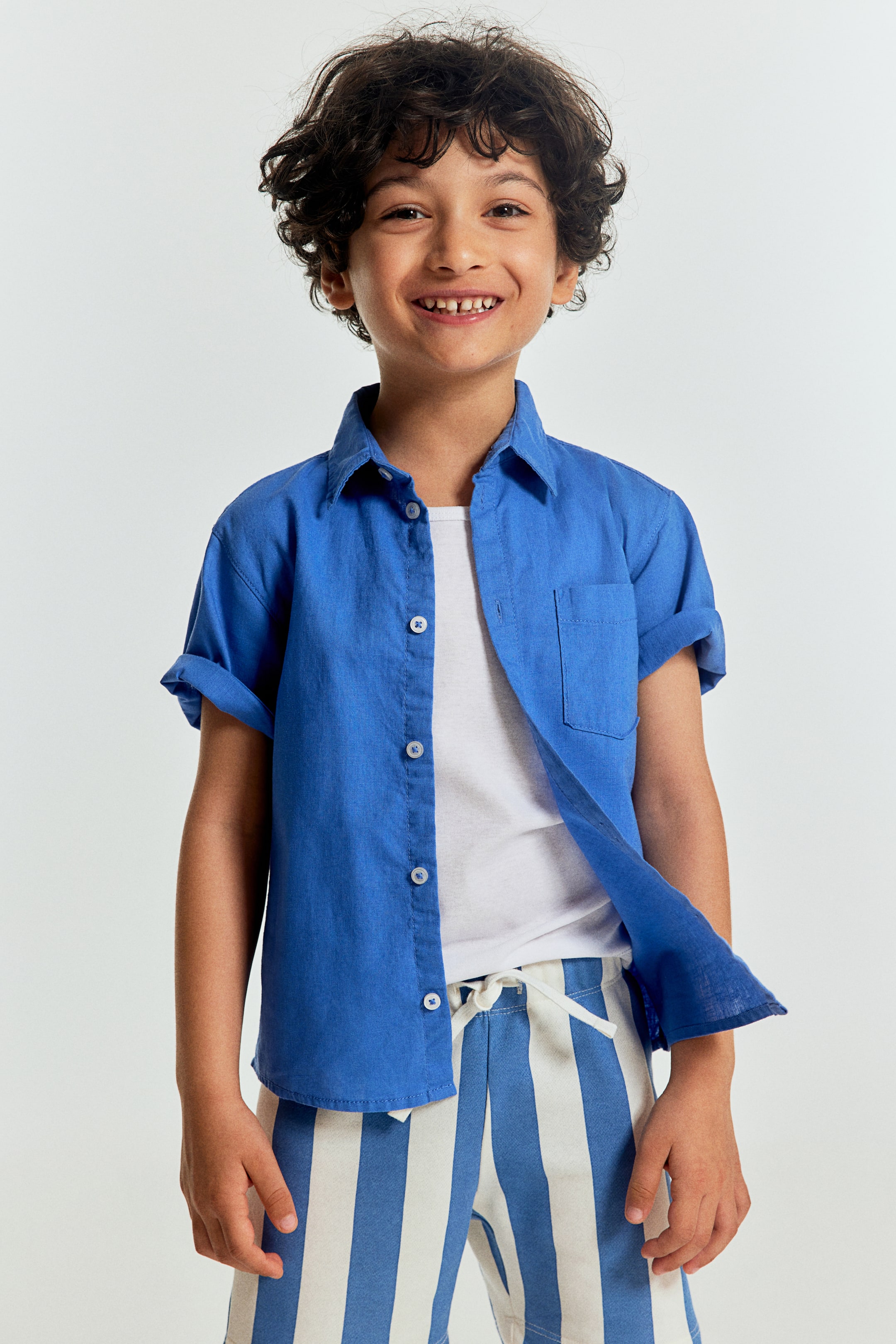 Printed Sweatshorts - Blue/striped - Kids | H&M US