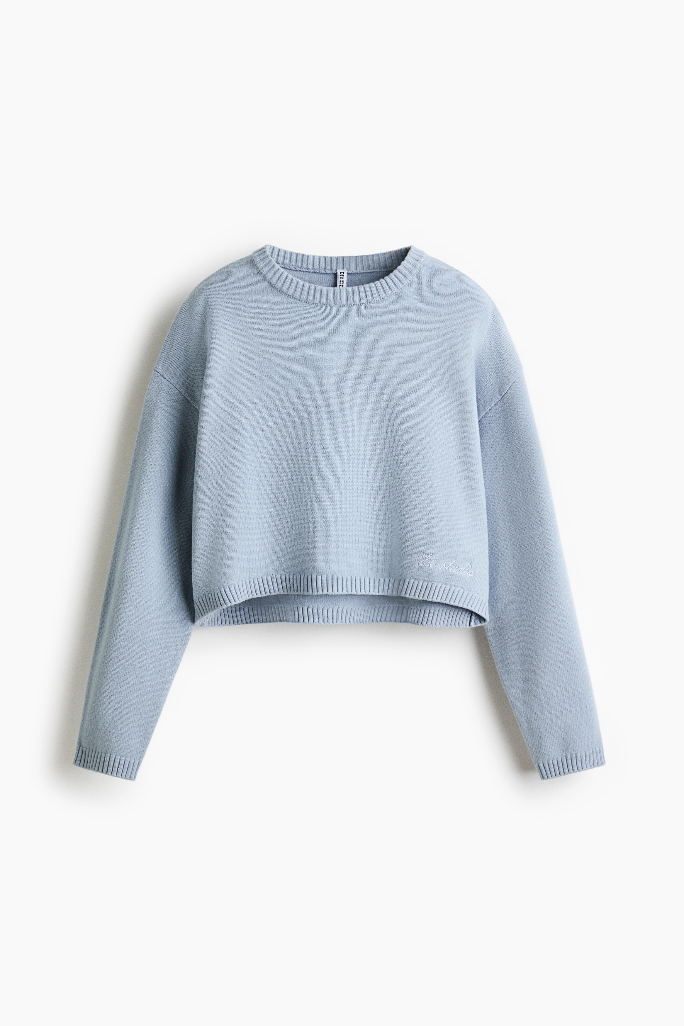 Jersey de corte holgado en mezcla de algodón - Azul empolvado claro/Rojo ciruela