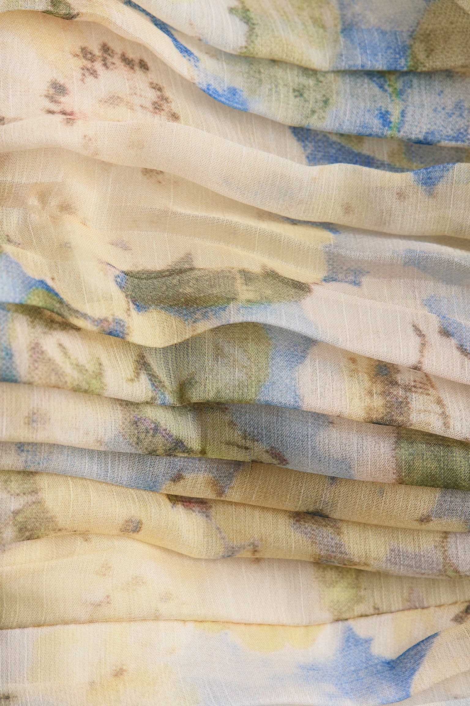 Cropped tie-back top - Light yellow/Floral - 5