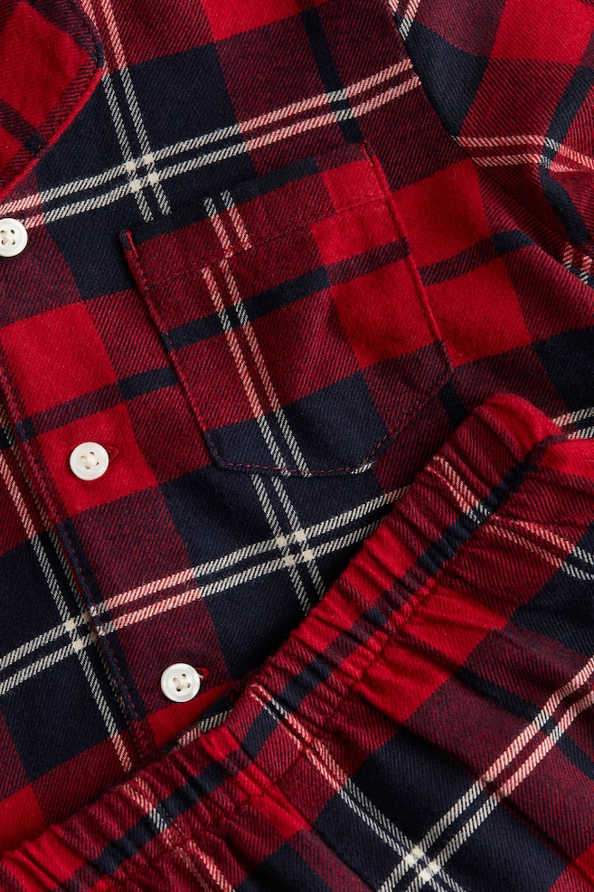 Pyjama aus Baumwollflanell - Rot/Kariert - 2