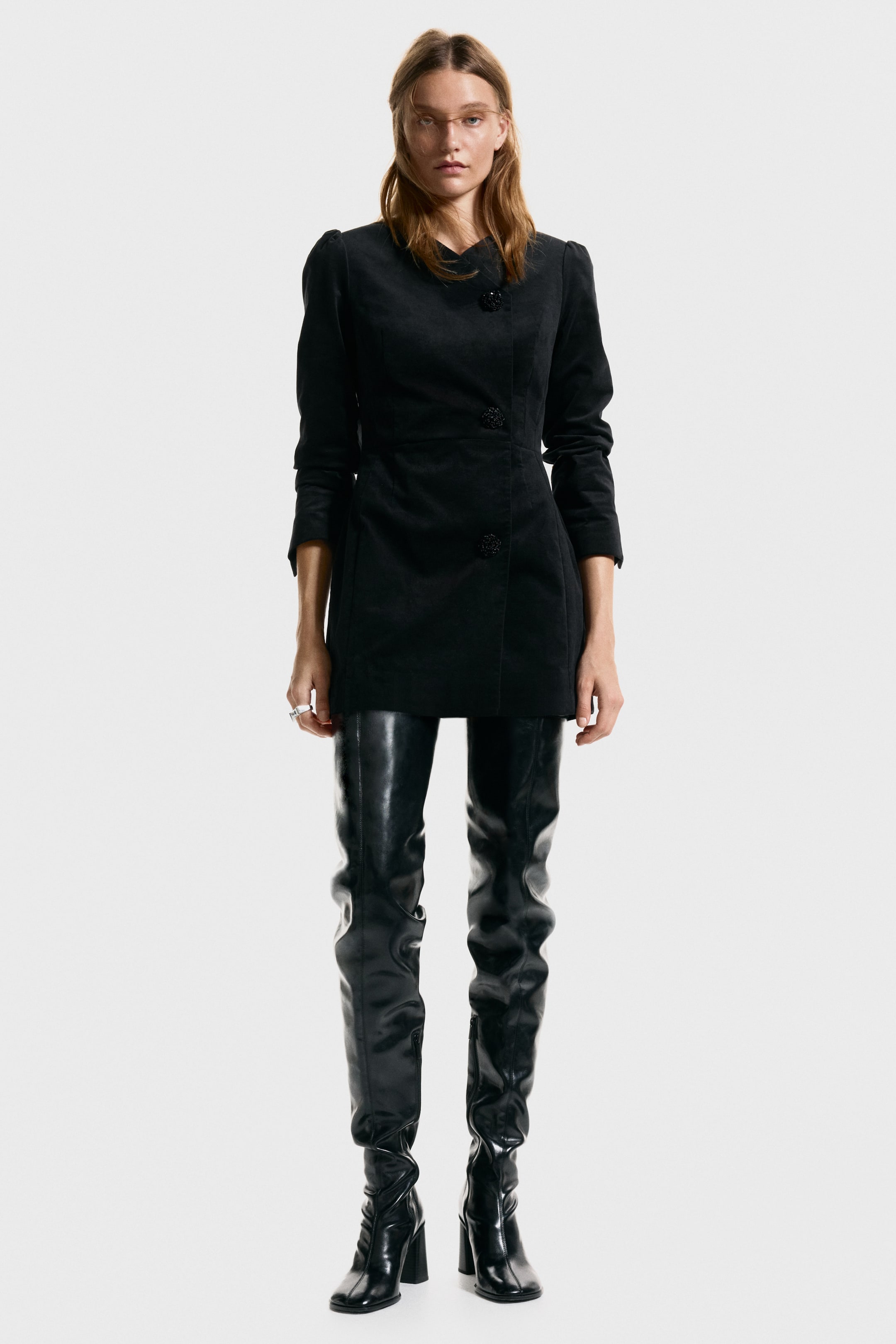 View larger image: Velvet blazer dress - Black - Ladies | H&M PH 1