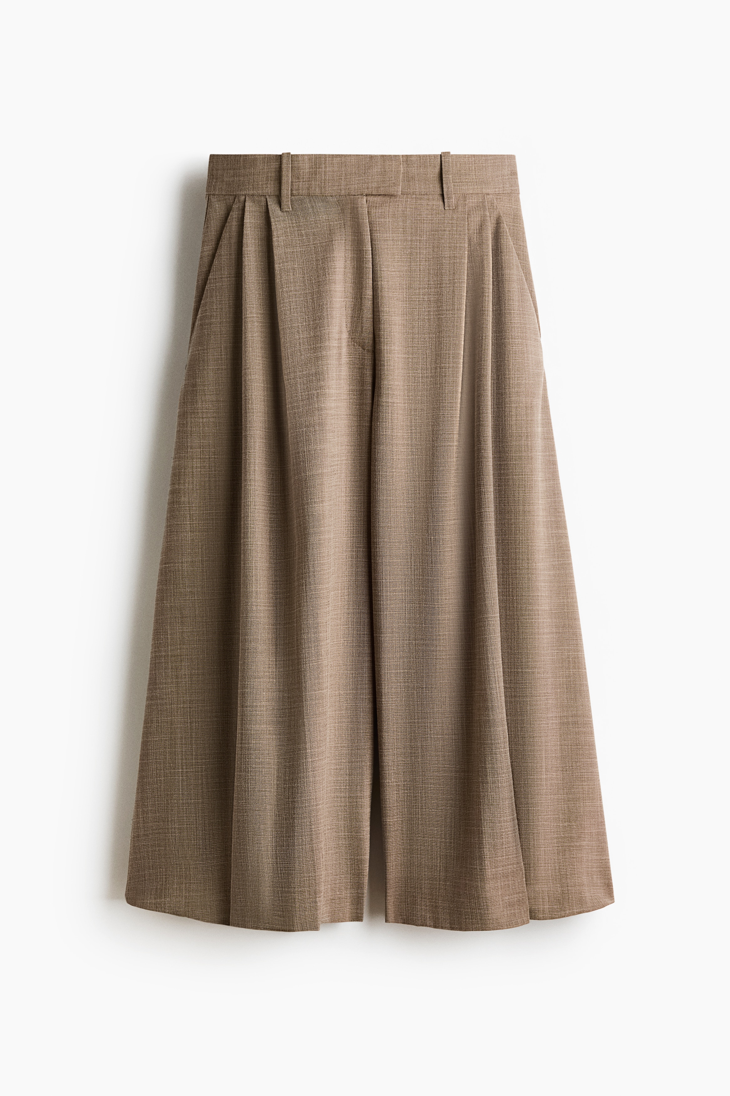 Wide-Leg Dressy Culottes - Dark dusty beige