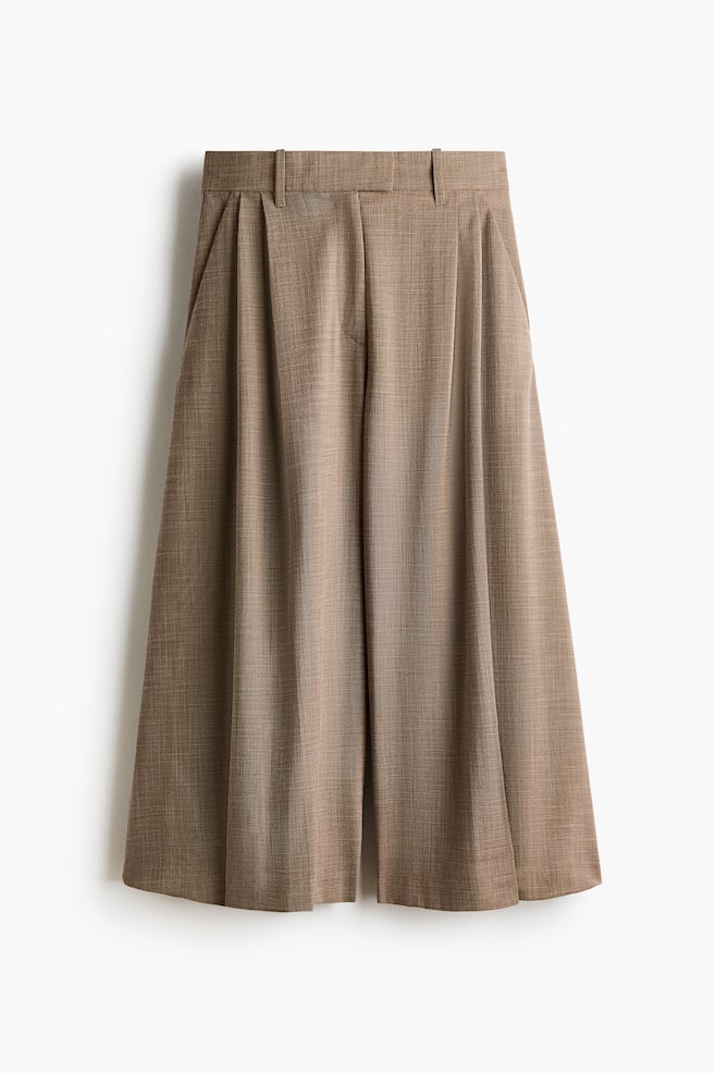 Wide-Leg Dressy Culottes - Dark dusty beige/Light beige - 1