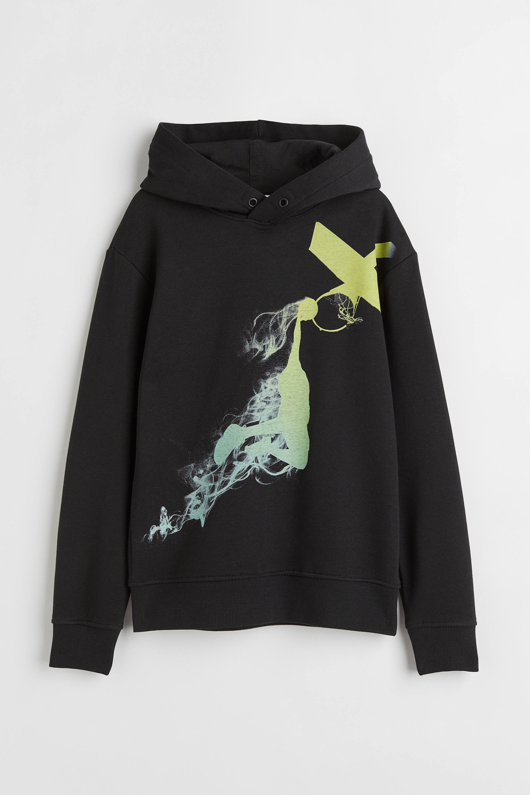 View larger image: Printed hoodie - Black/Basketball - Kids | H&M 1