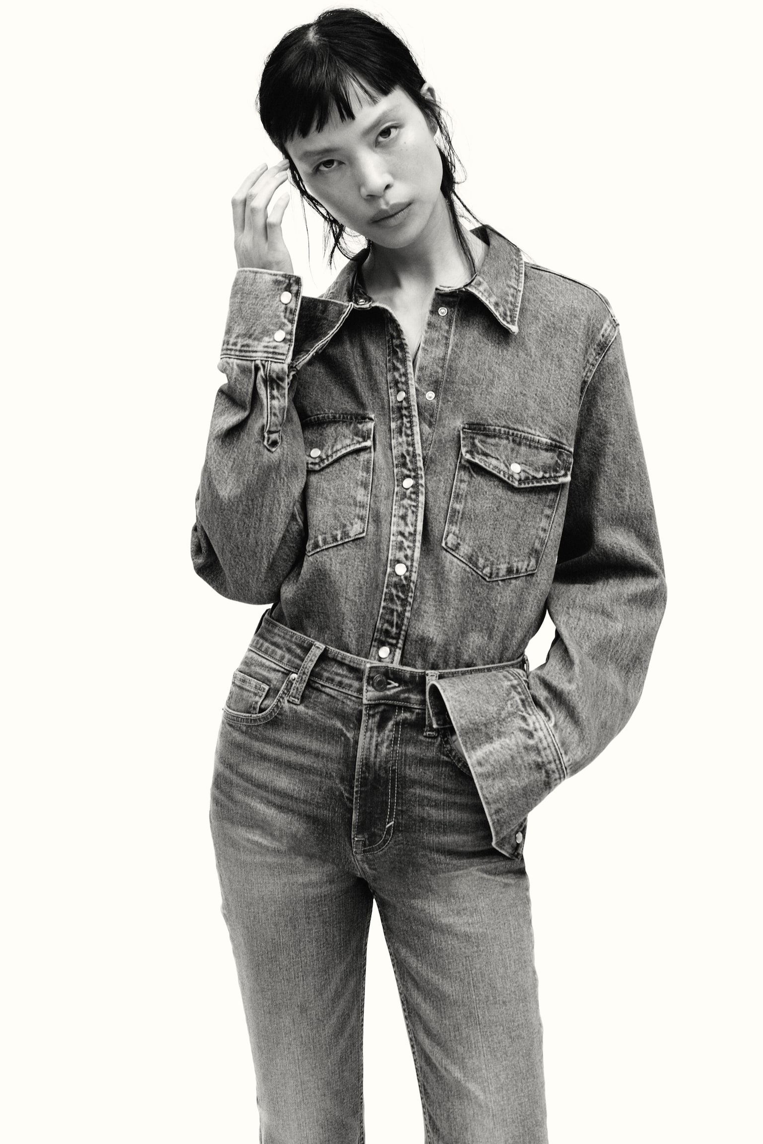 Flared High Jeans - Denim blue/White/Dark denim blue/Denim blue/Denim blue/Dark grey - 5