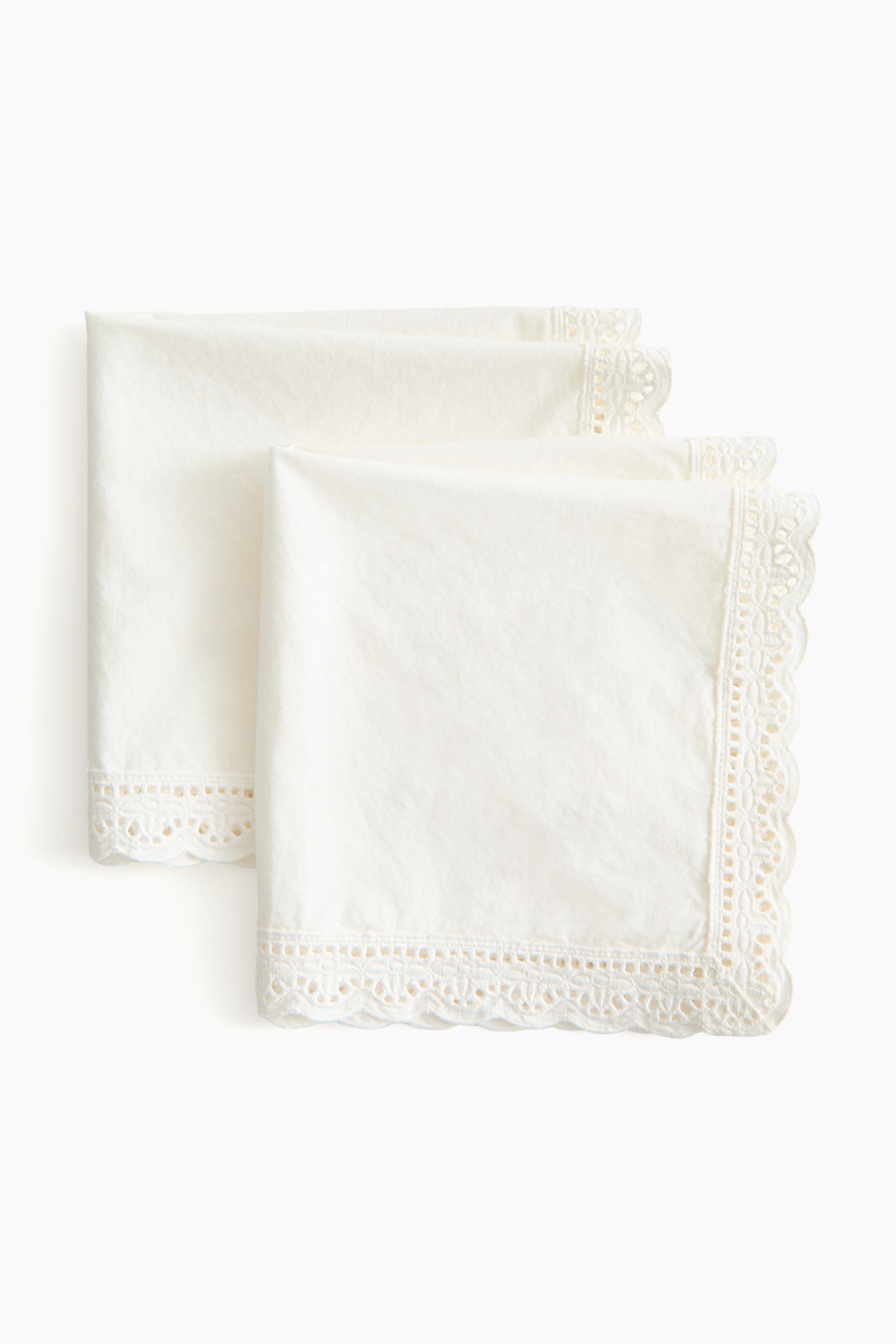 2-pack lace-trimmed cotton napkins - Silver-coloured - 5