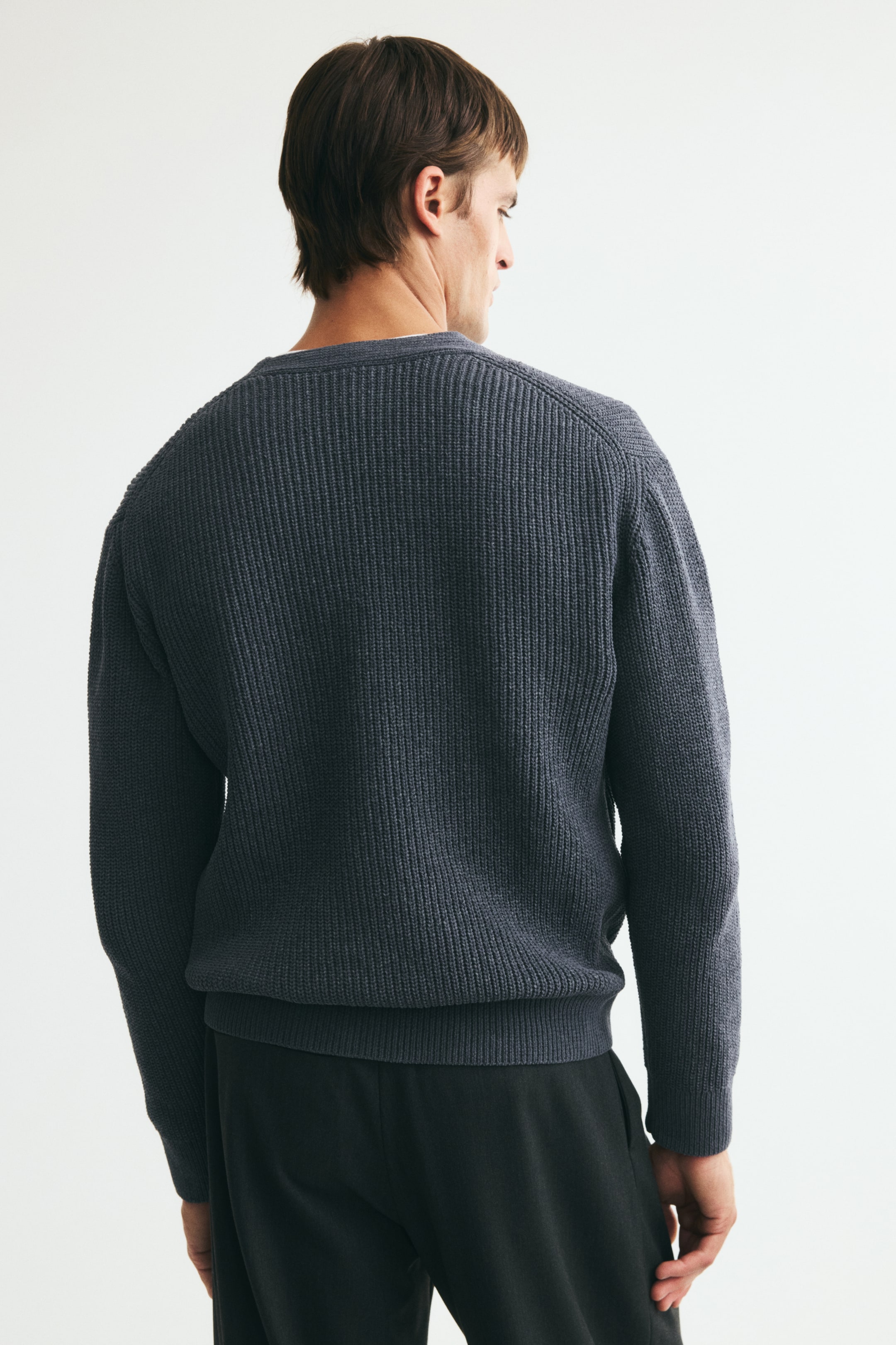 Relaxed Fit Patent-knit chenille cardigan