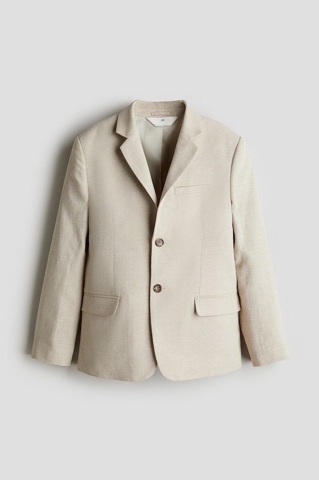 Linen-blend jacket - Beige - 1