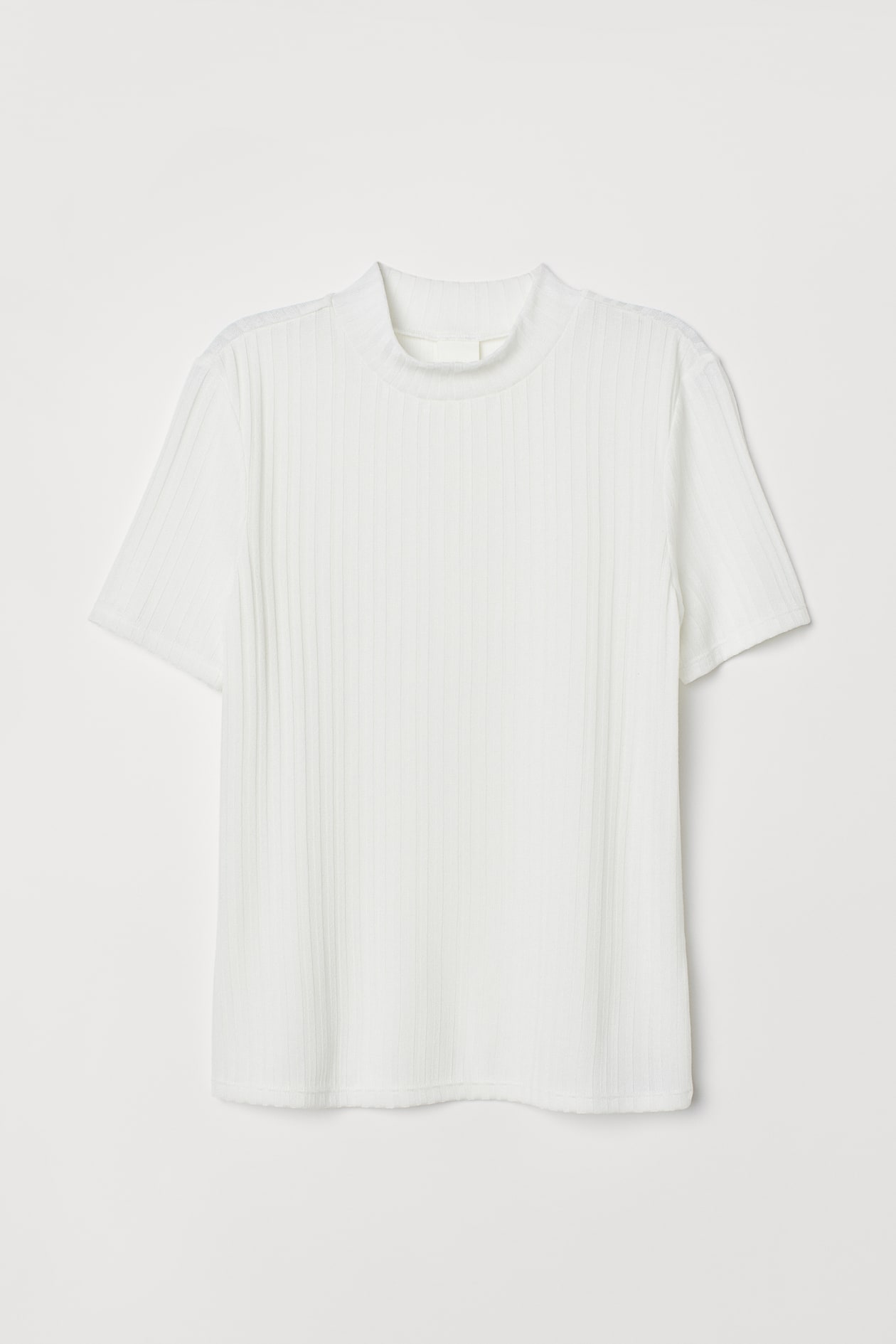 Ribbed Top - Short sleeve - White - Ladies | H&M US