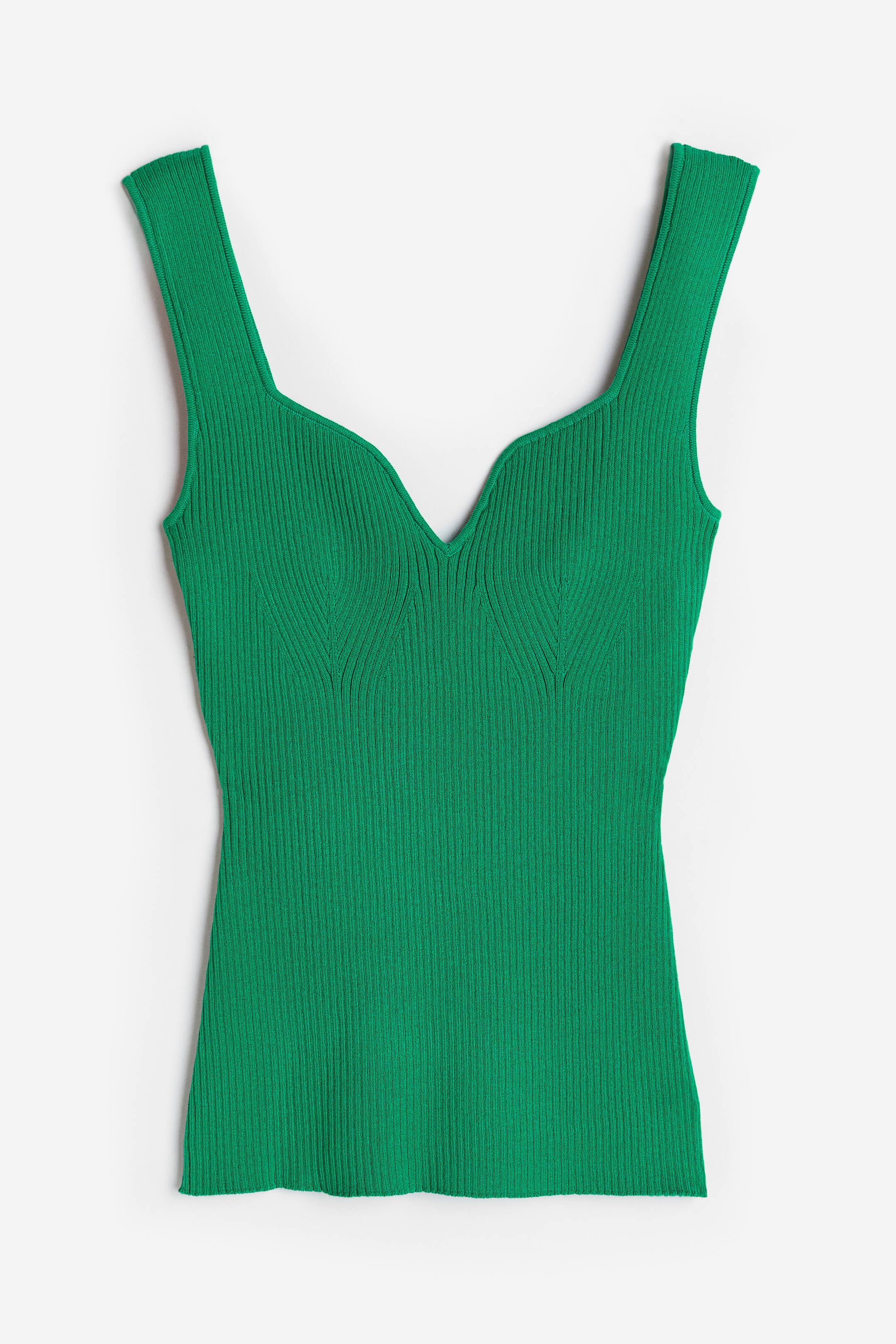 Agrandir l'image: Débardeur en maille côtelée - Vert - FEMME | H&M BE 1