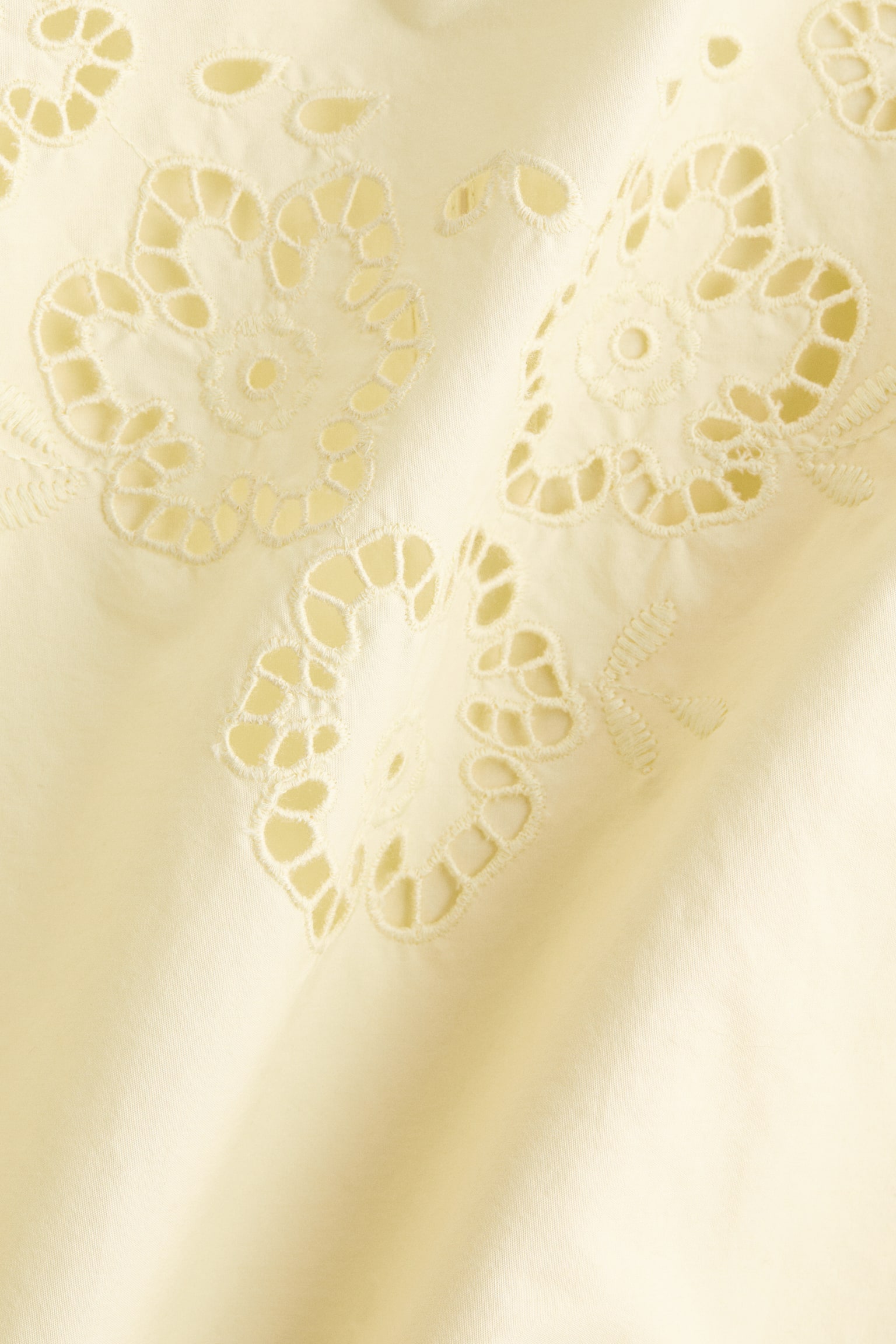 Женский топ H&M Cotton Top with Eyelet Embroidery, цвет: Светлый жёлтый — фото 6