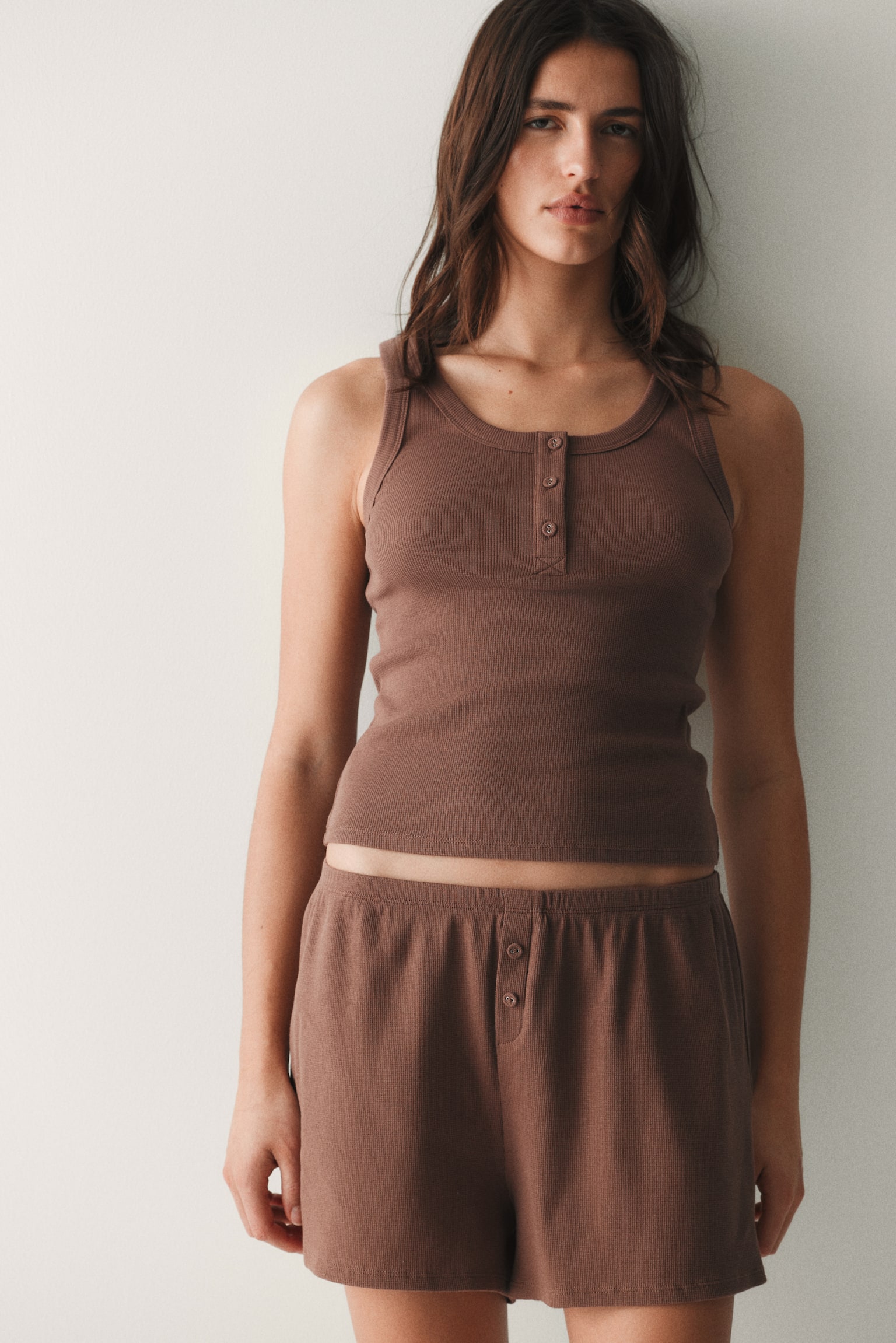 Pyjama en coton - Rose ancien foncé - 2