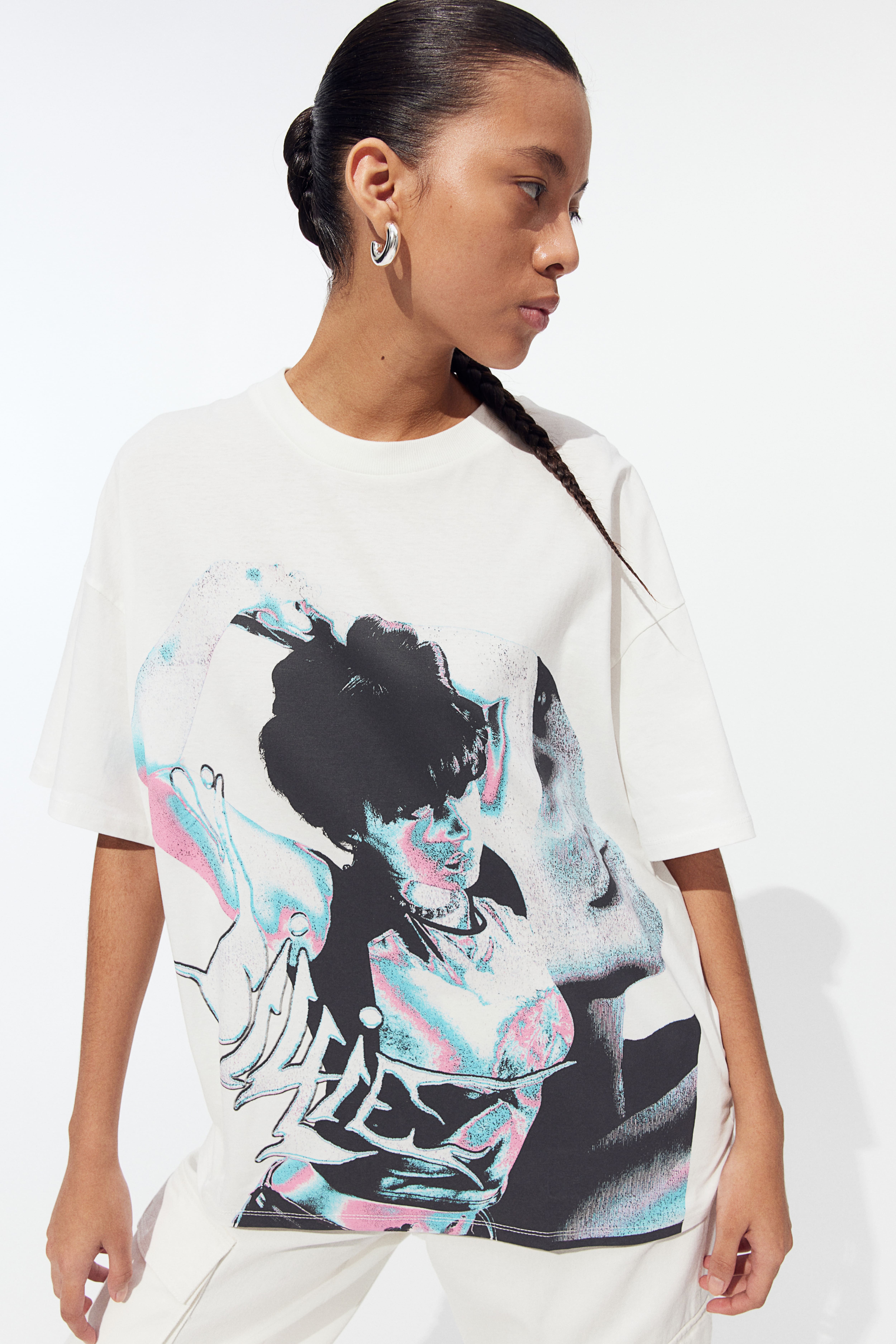 Camiseta oversize con motivo estampado