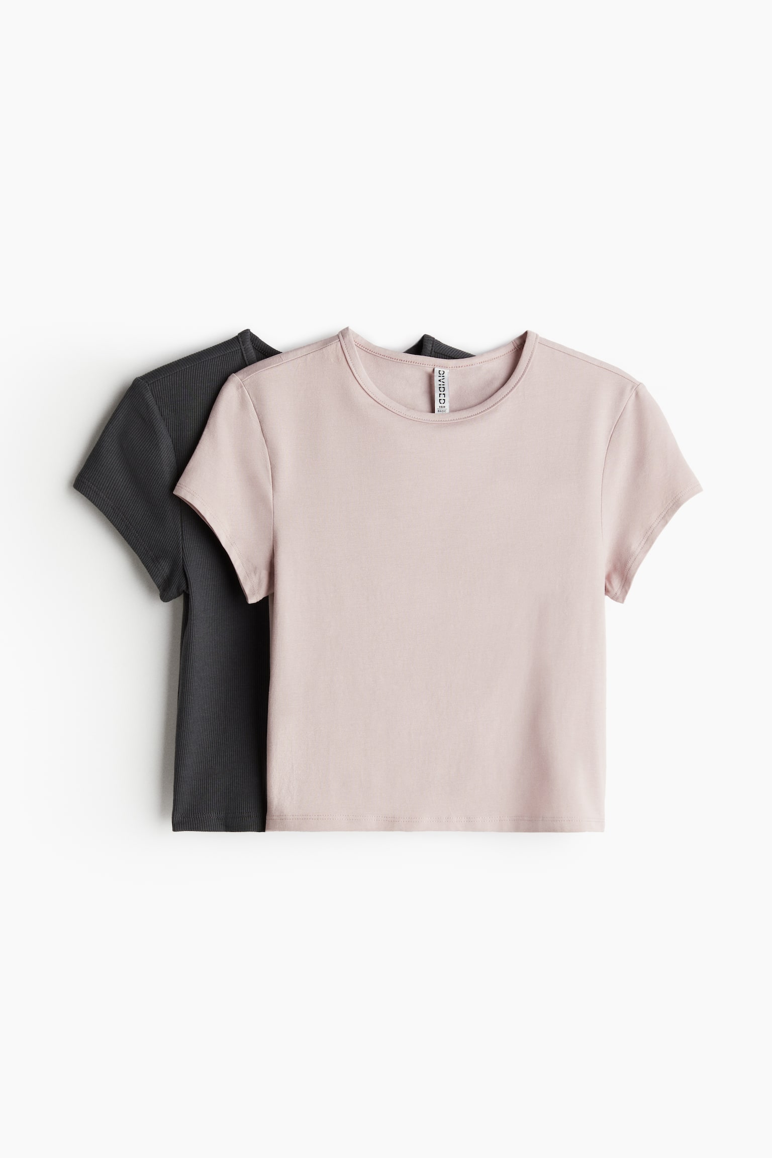 Футболки H&M 2-pack T-shirts, цвет: Розовый / Серый — фото 1