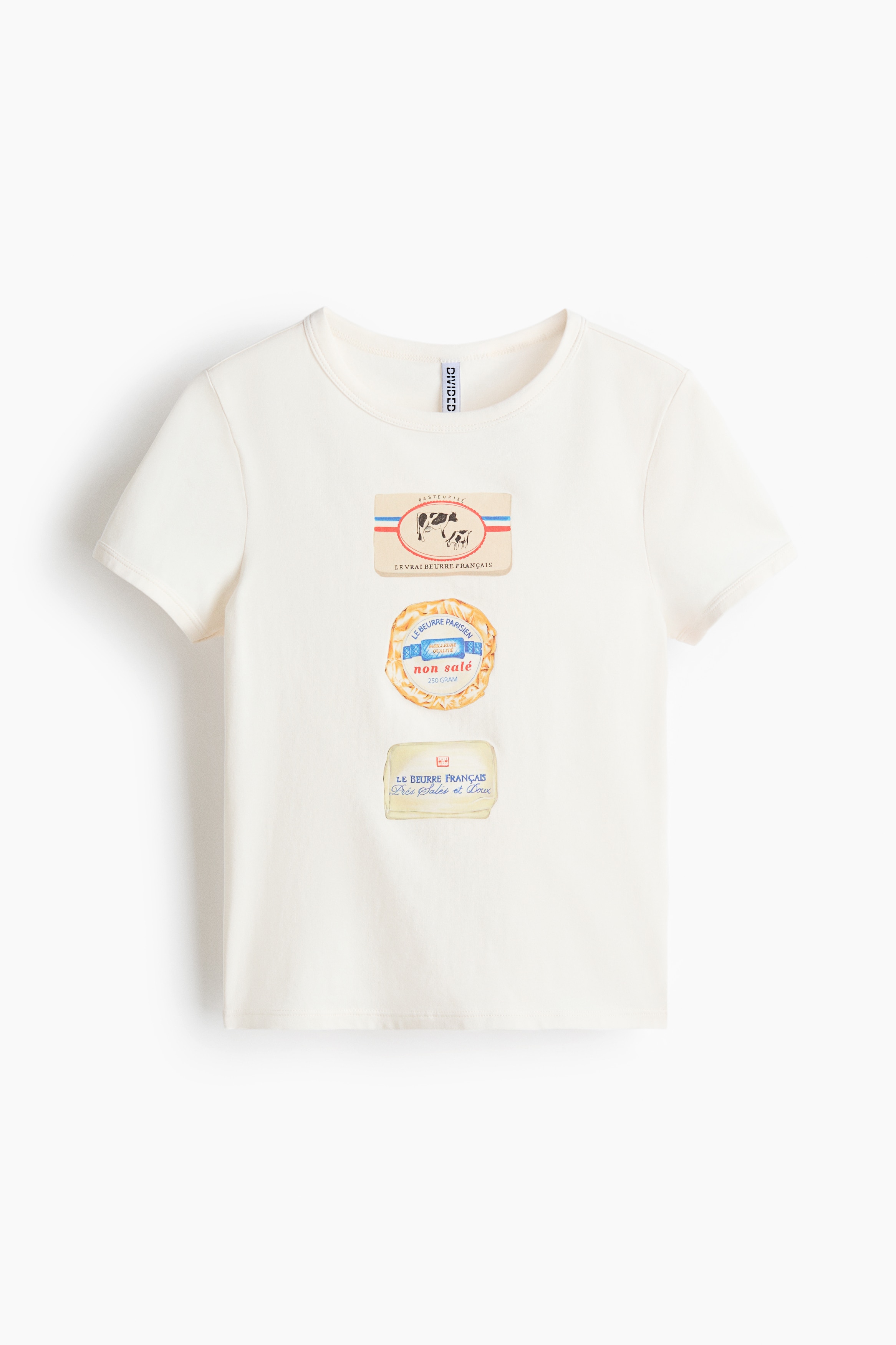 Fitted Cotton T-Shirt - Cream/butters/Light blue/dark blue/Navy blue/striped/Light yellow/Le Charme/Cream/HL/Light yellow/1956/Light blue/Poétique