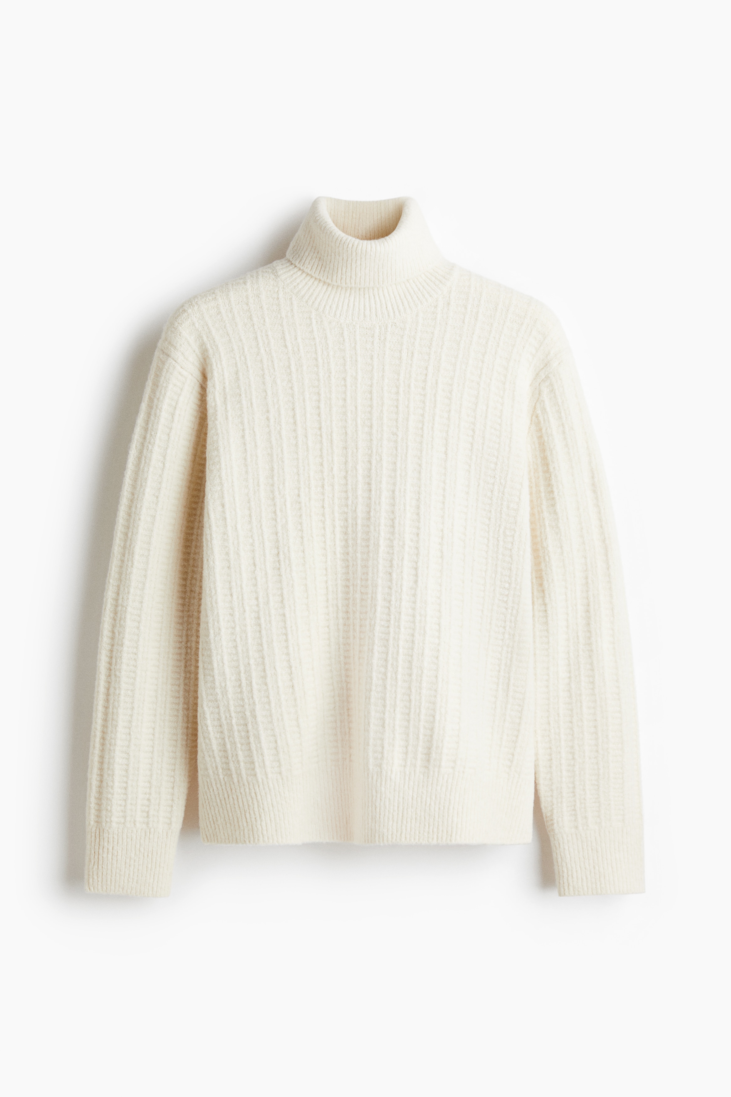 Regular-Fit Turtleneck Sweater - Cream