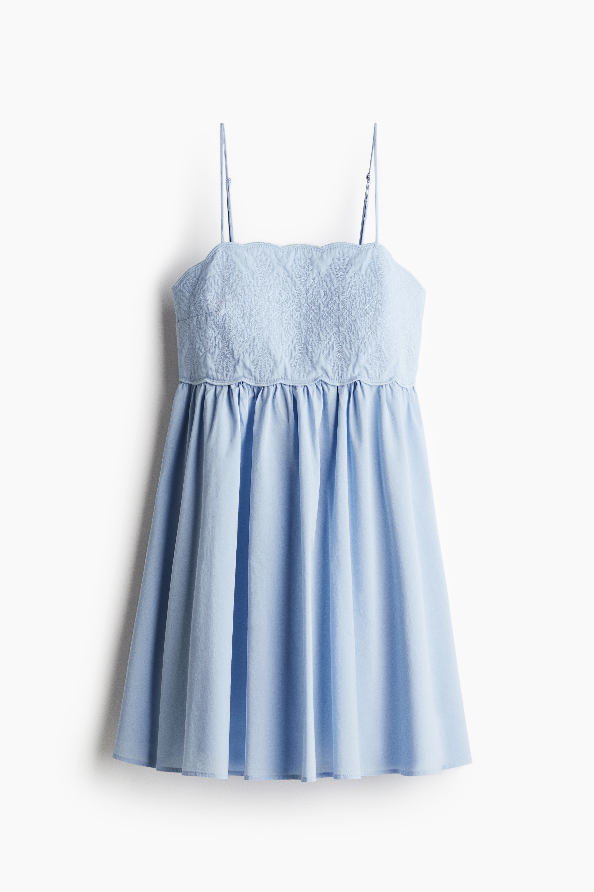 Φόρεμα με κέντημα - Γαλάζιο/Λευκό