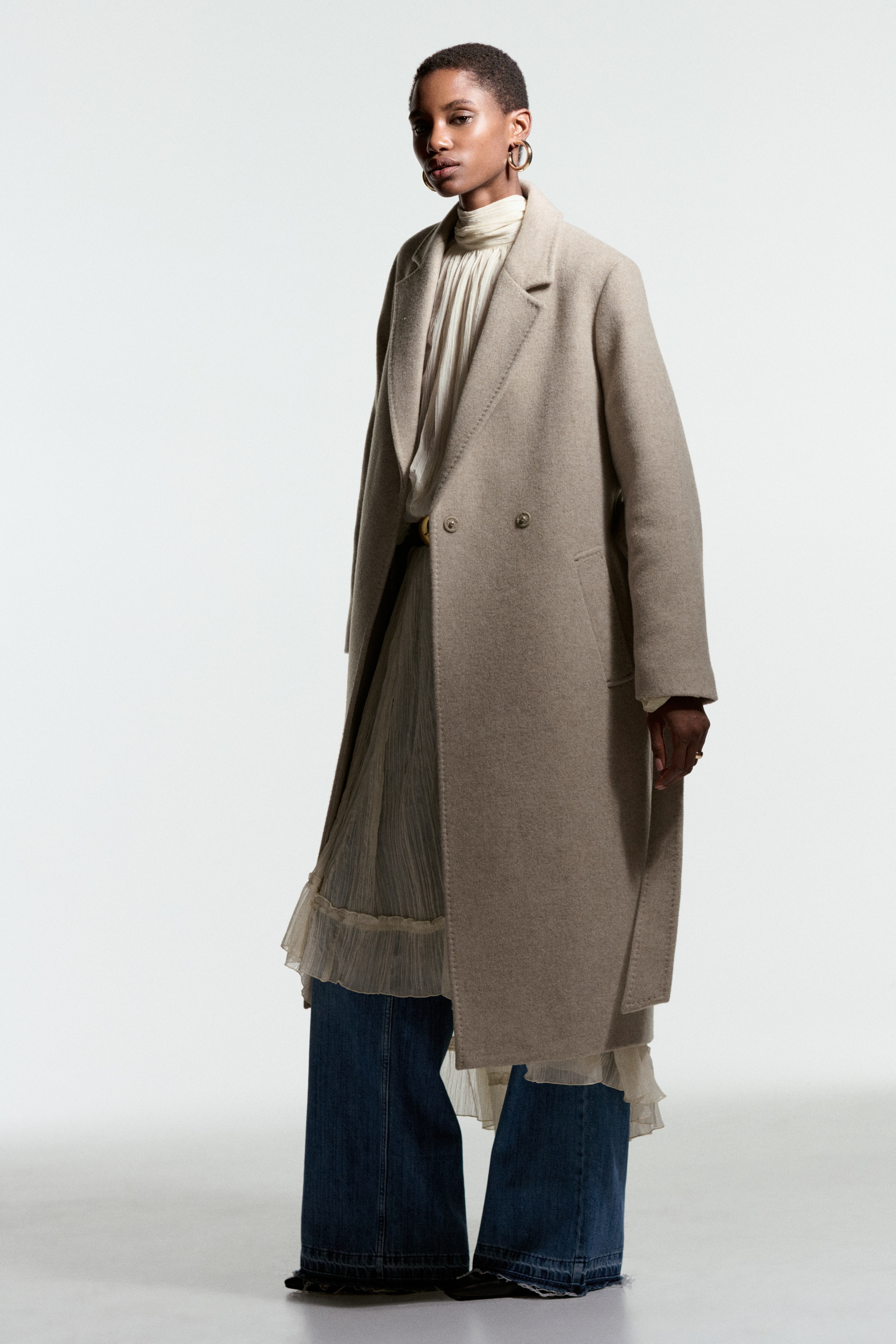 h&m tie belt coat review