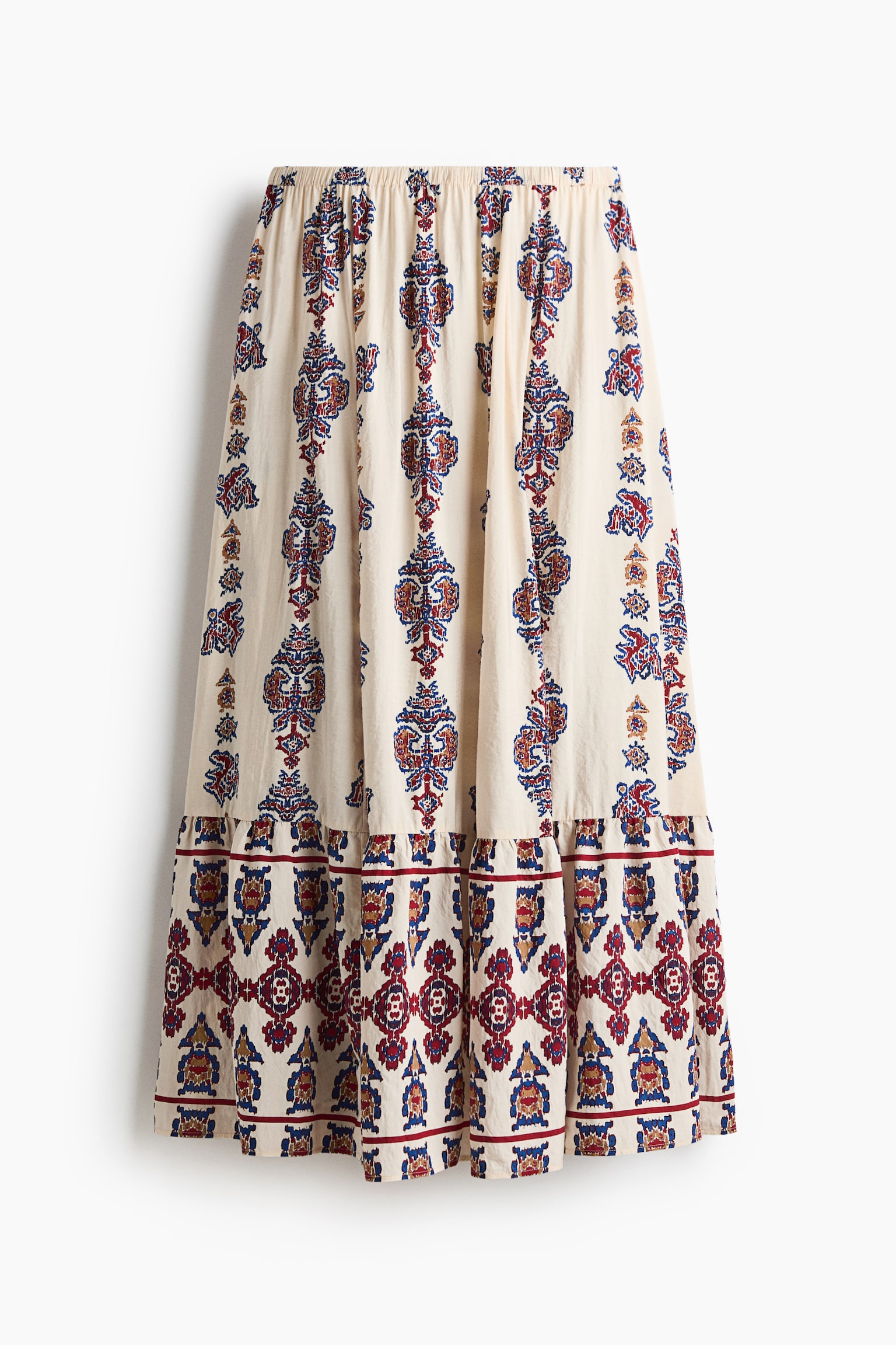 Chân váy xoè - Màu be nhạt/Hoa văn/Màu nâu đậm - 1