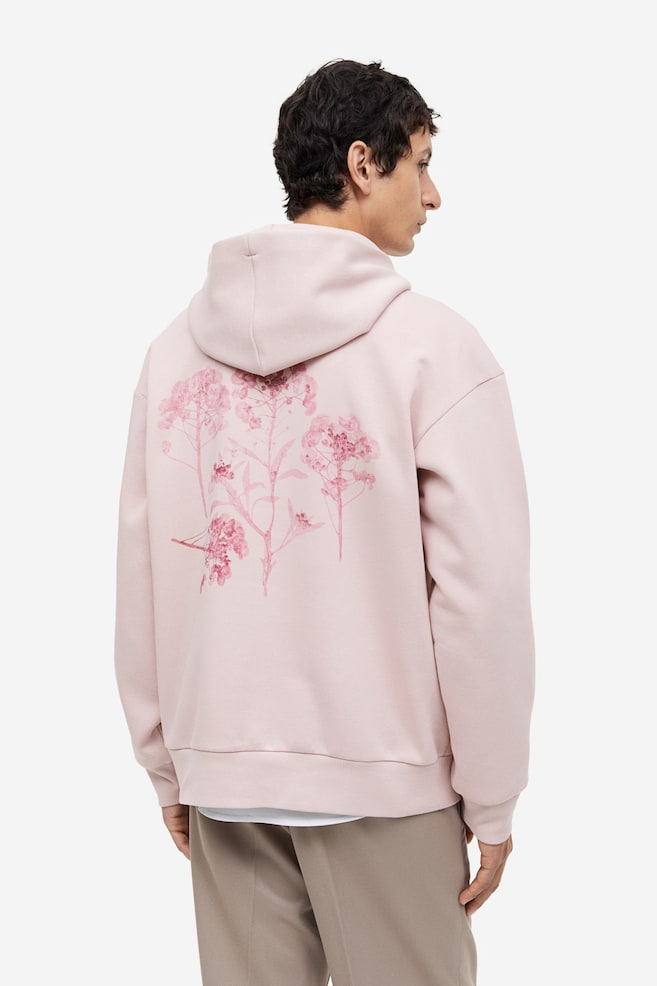 Relaxed Fit Printed hoodie - Light pink/Cream/Orchids/Brown/Landscape - 1