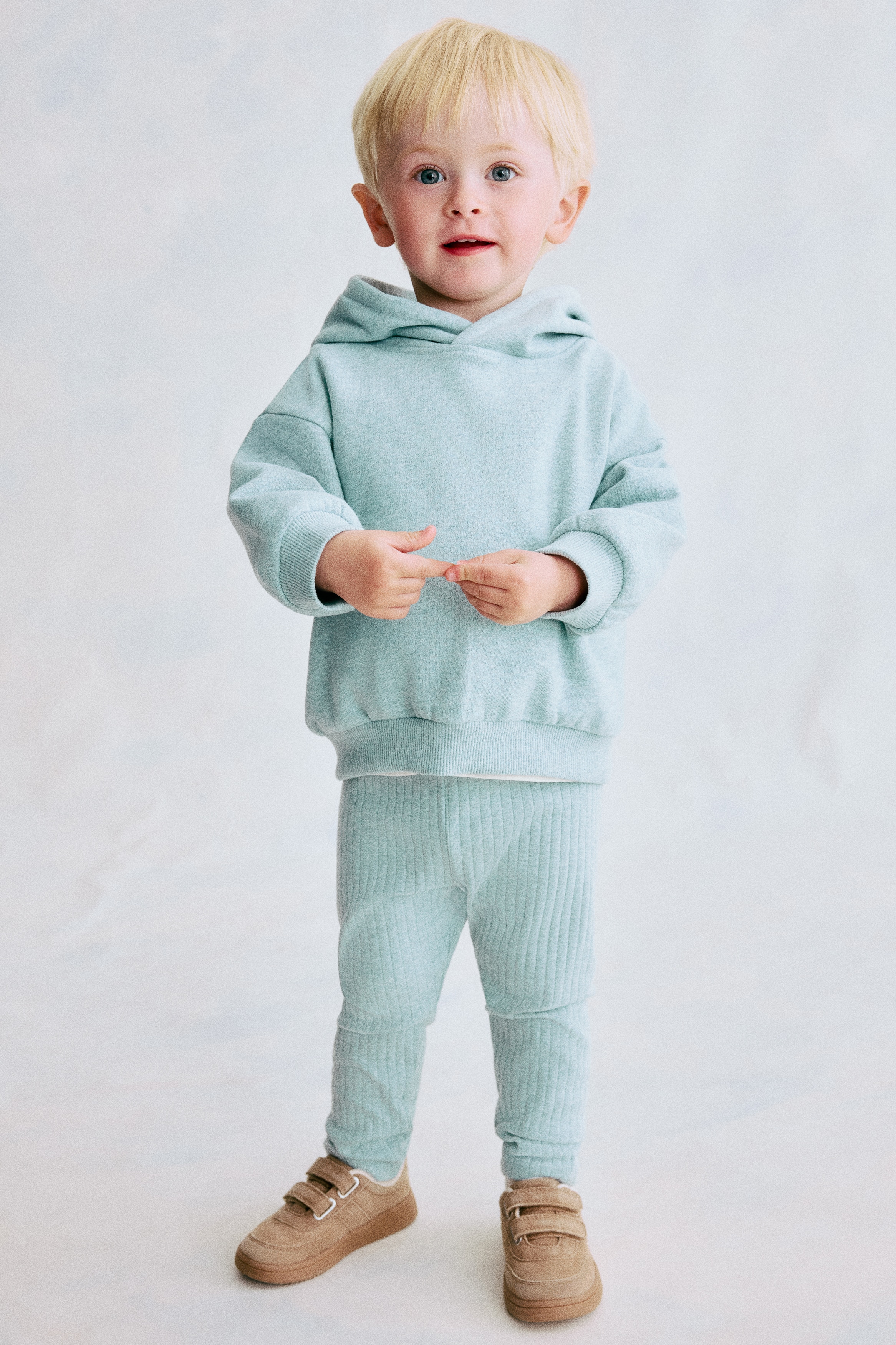 2-piece cotton set - Light turquoise/Beige/Khaki green/Light grey/Cream/Floral