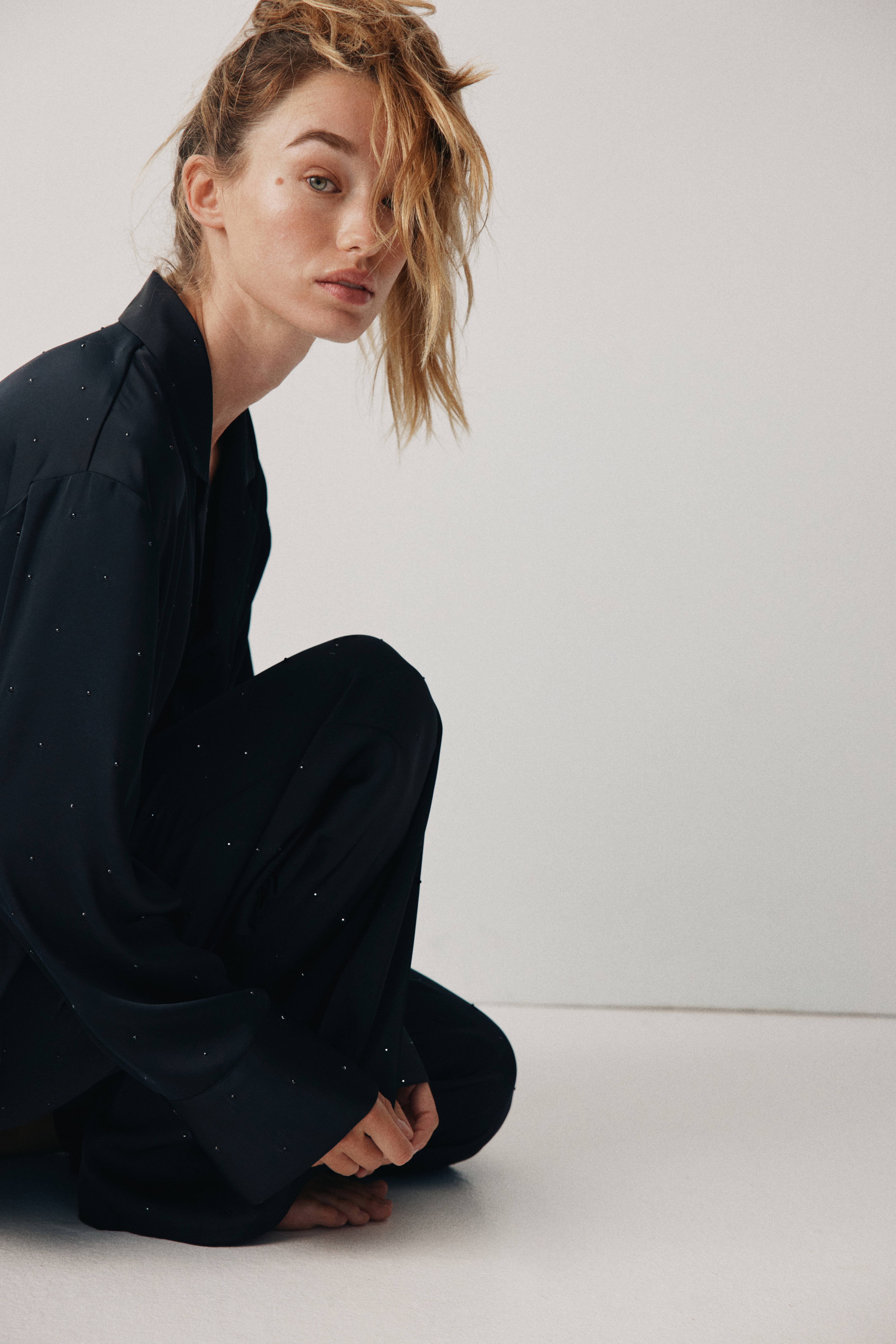 Pantalon de pyjama ornementé en satin