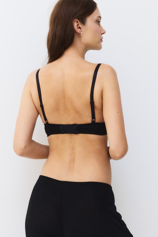 MAMA 2-pack Padded Cotton Nursing Bras-Black/light beige - 6