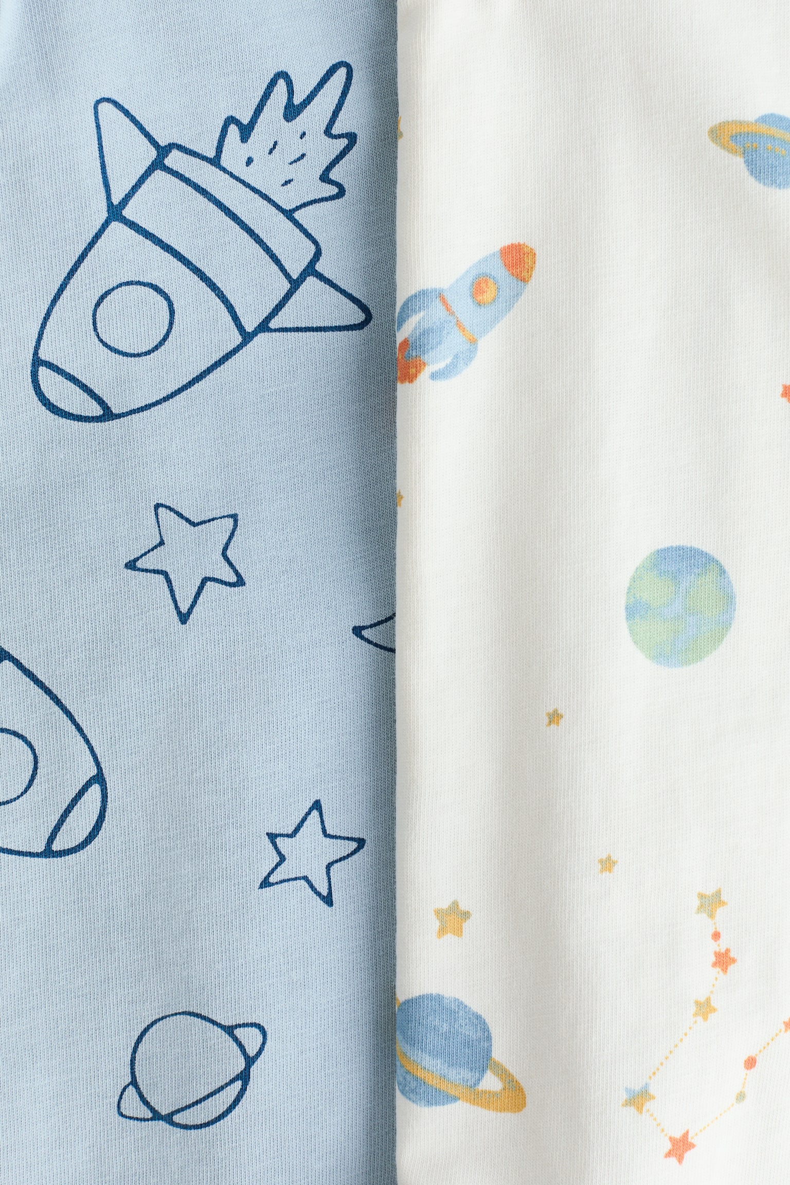 2-pack cotton sleepsuits - Light blue/Space/Light pink/Strawberries/Light turquoise/Elephants/Yellow/Lemons - 2