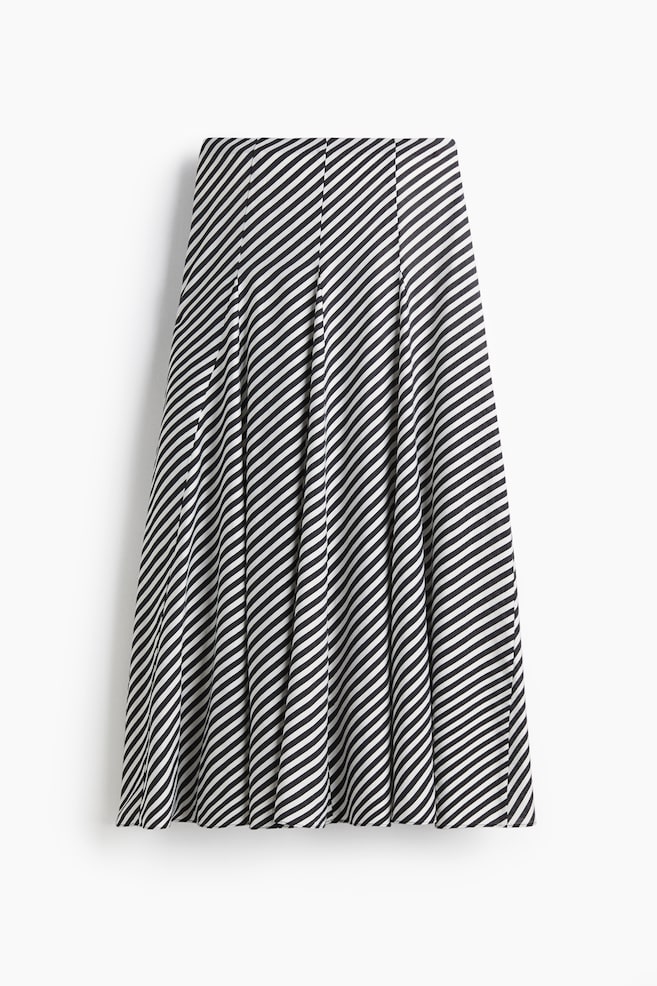 Falda plisada - Negro/Rayas blancas - 1